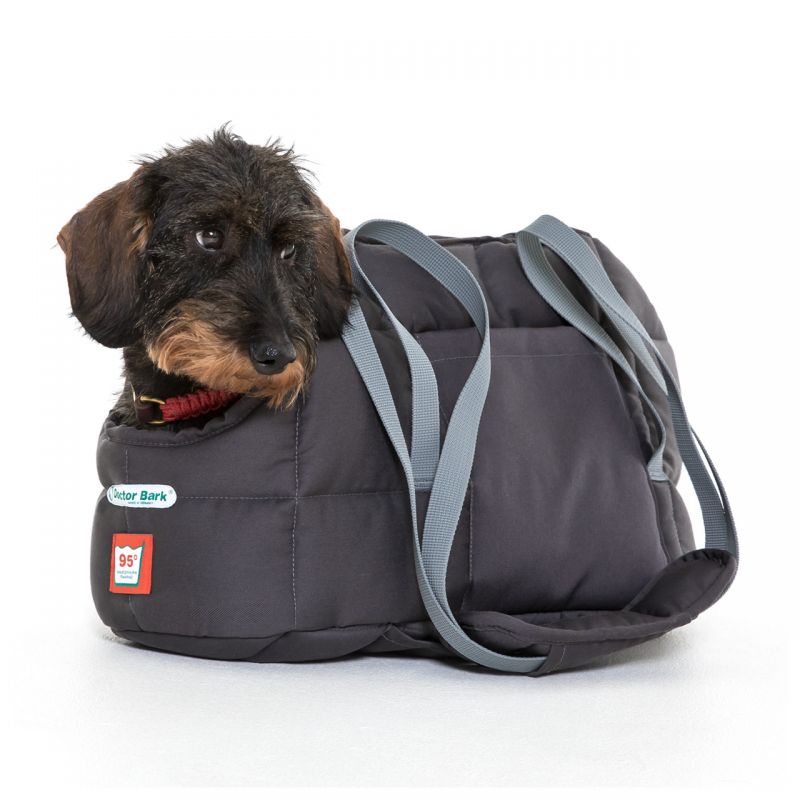 DoctorBark Sac de transport pour chiens gris S, Red Label fond: 37x19cm hauteur : 20cm 