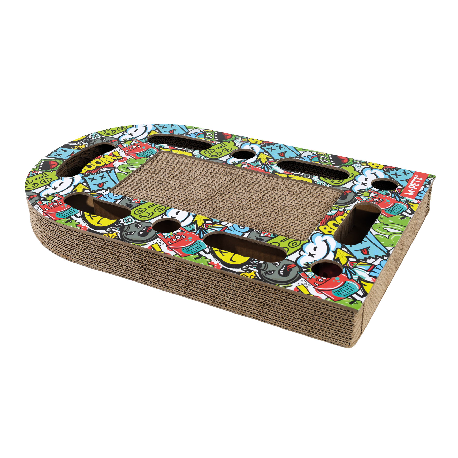 M-Pets Kratzbogen, schwarz-weiss, 50x30x6cm 