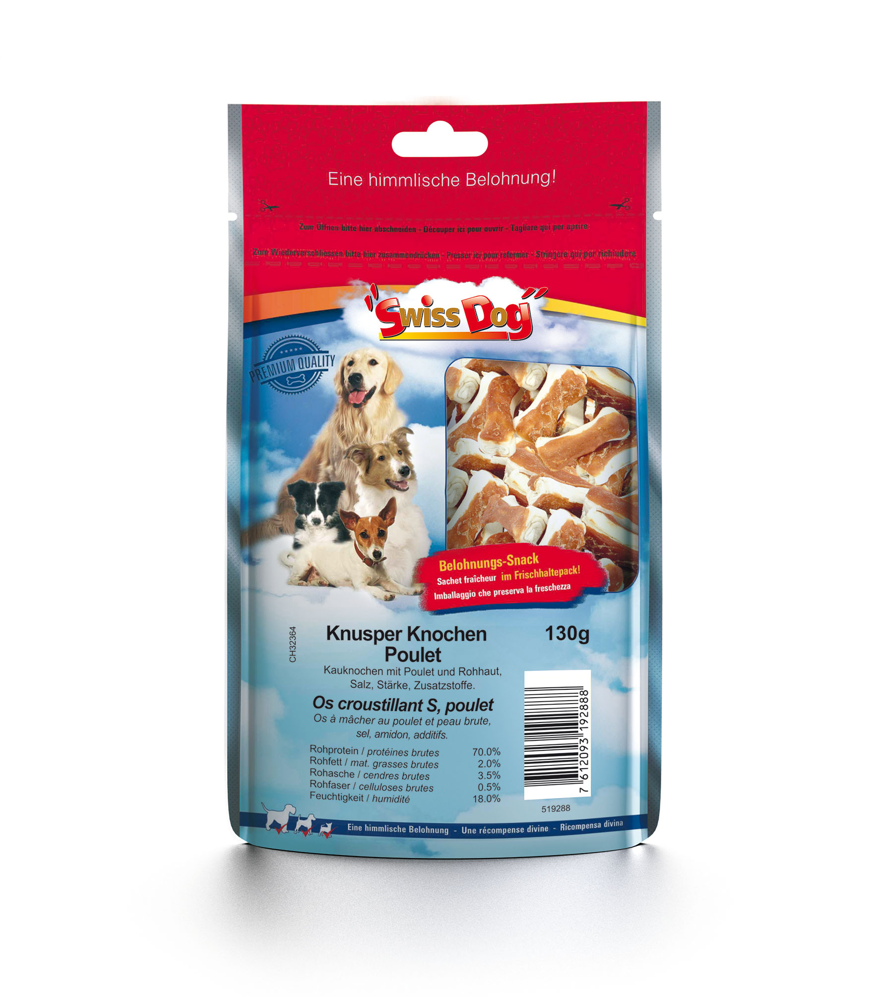 SwissDog Knusper-Knochen, Poulet, 130g