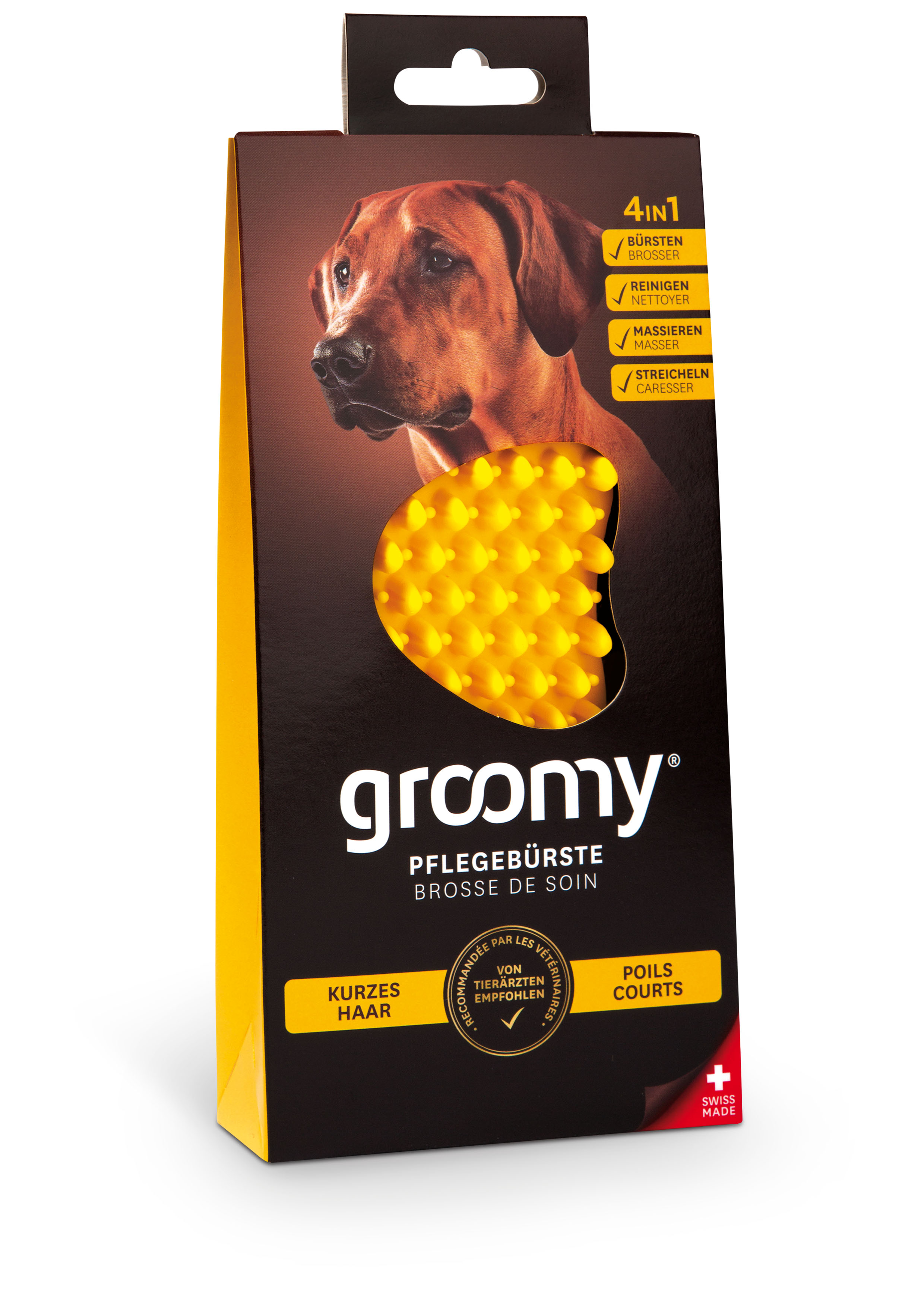 groomy® Wellness-brosse, poil court, jaune