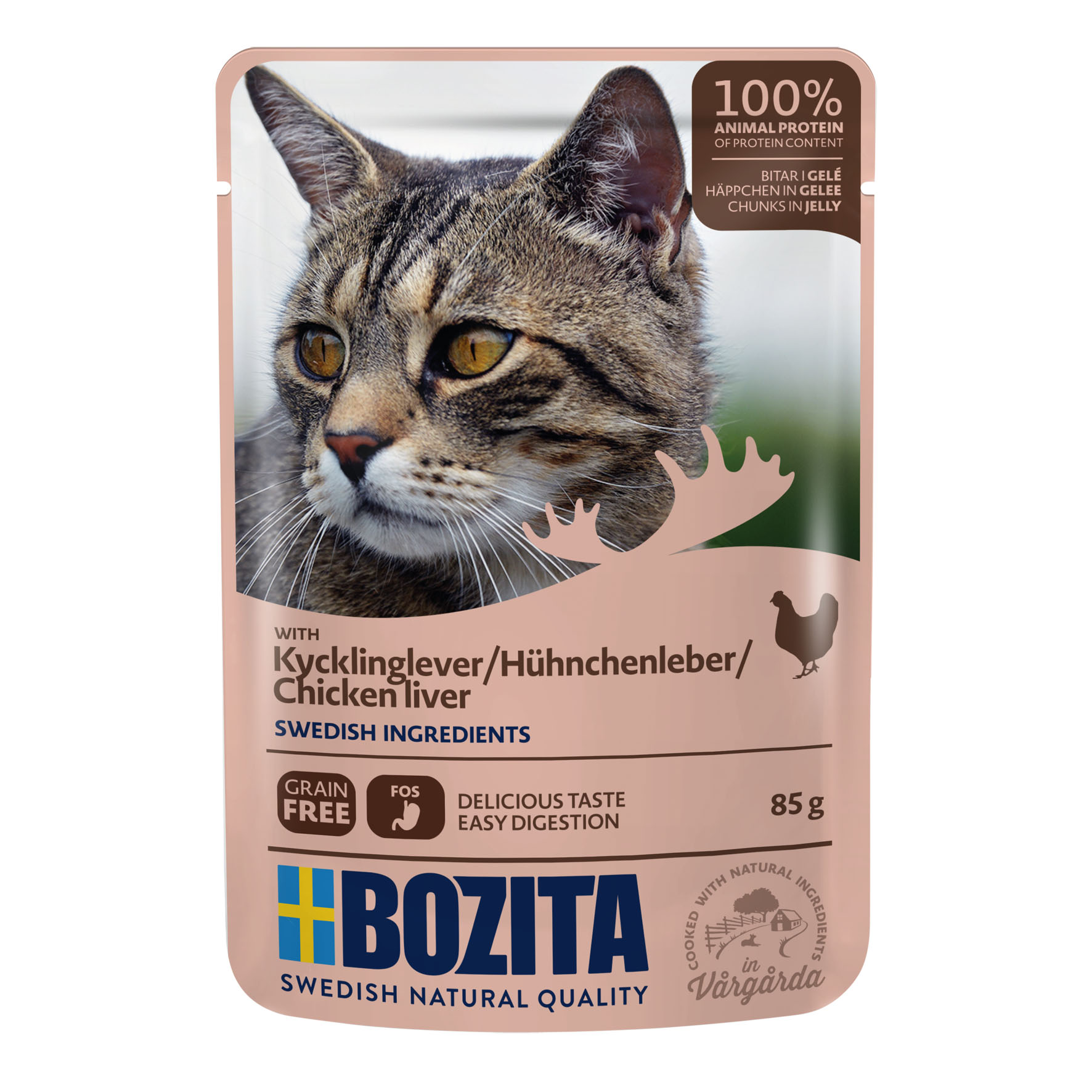 Bozita Pouch Bouchées en Gelée foie poulet, 85g