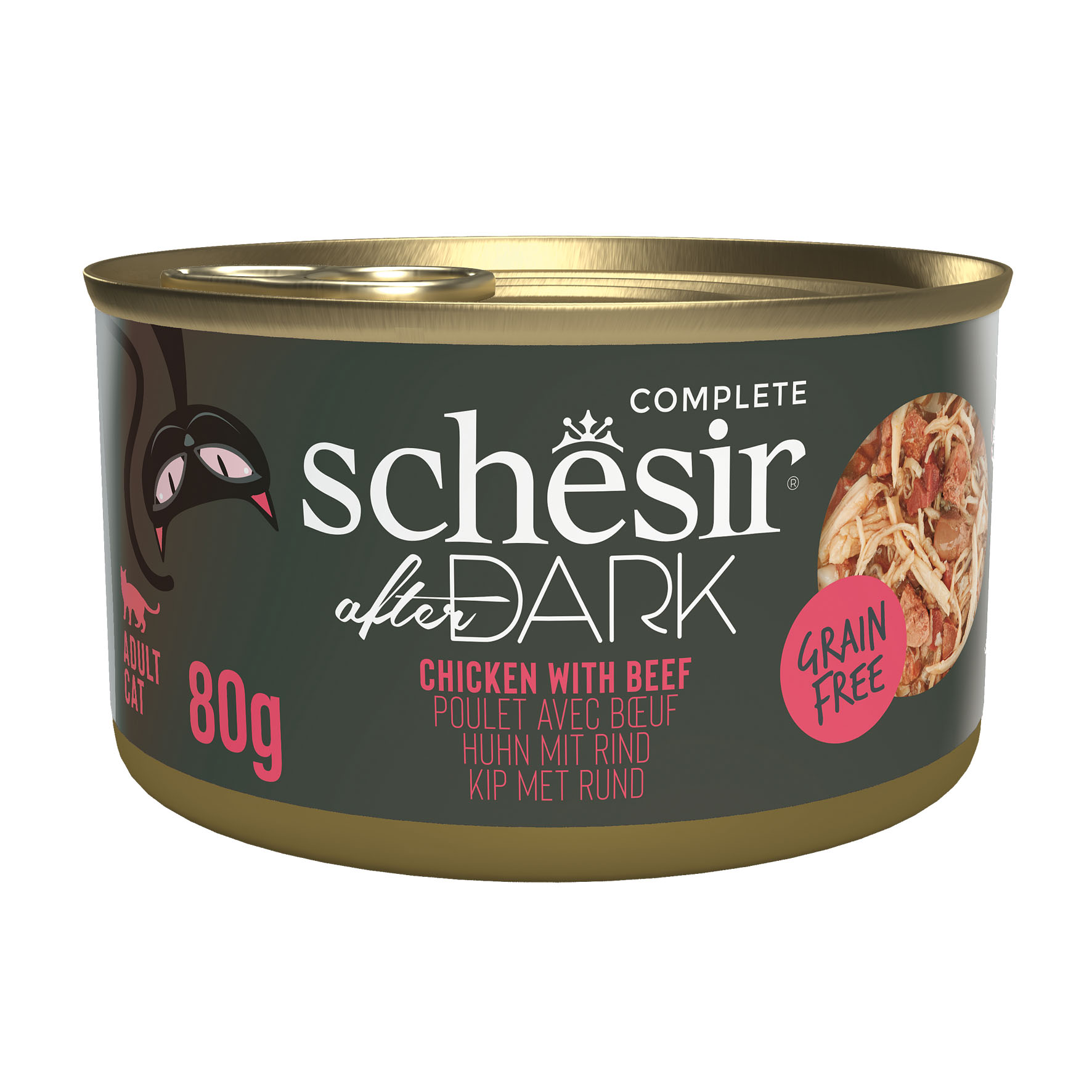 Schesir After Dark Wholefood Poulet avec Bouef, 12x80g