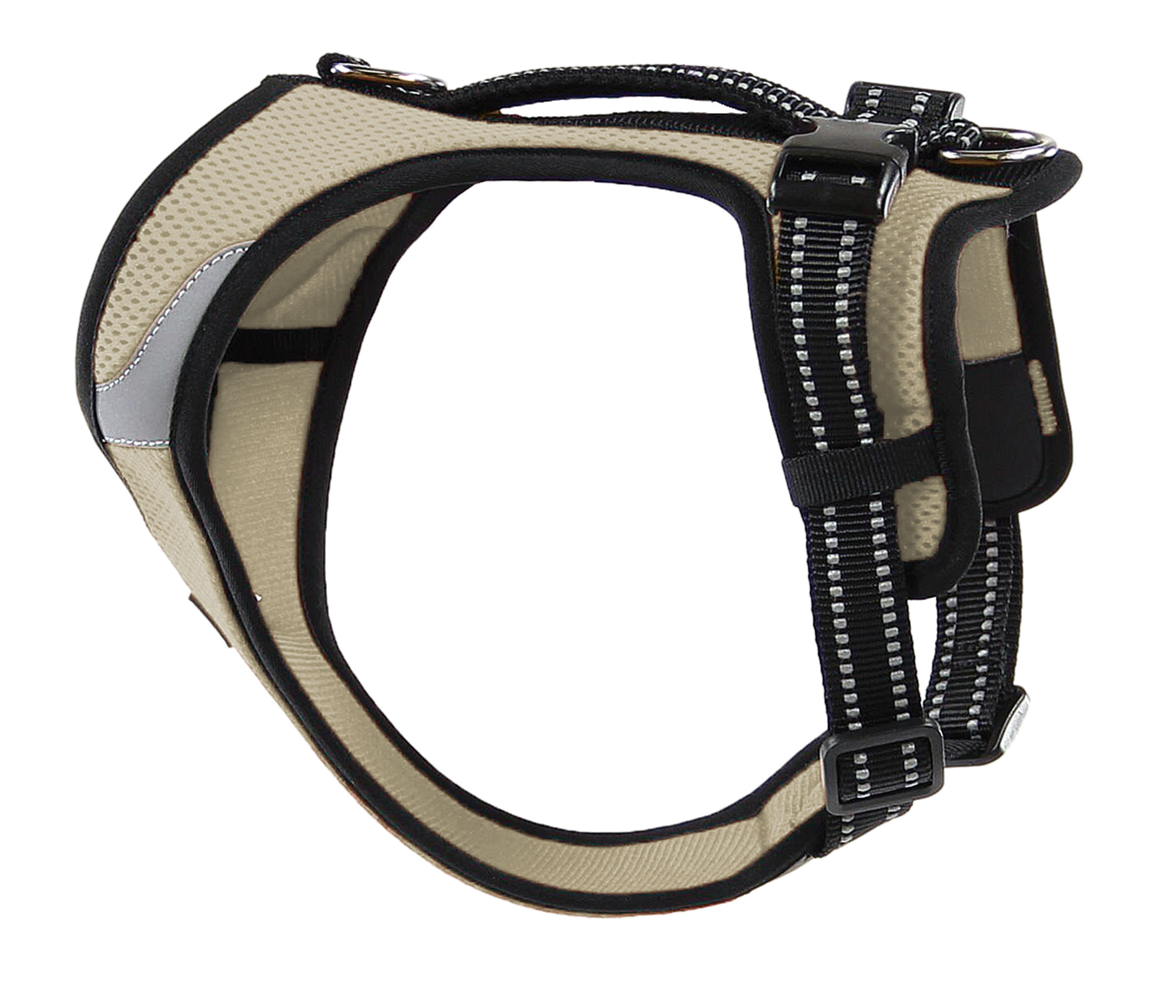 swisspet Geschirr Lord reflektierend, beige. Taille A: 65-83; Hals B: 45-49cm.