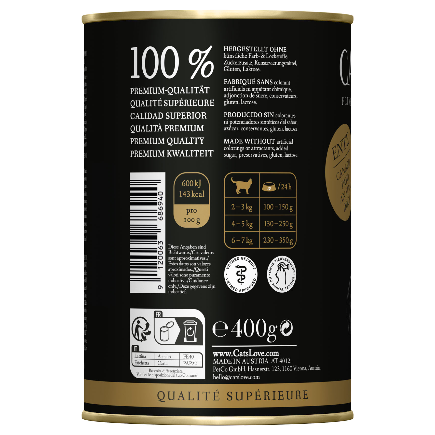 Cat‘s Love, Senior 10+, Ente, 400g