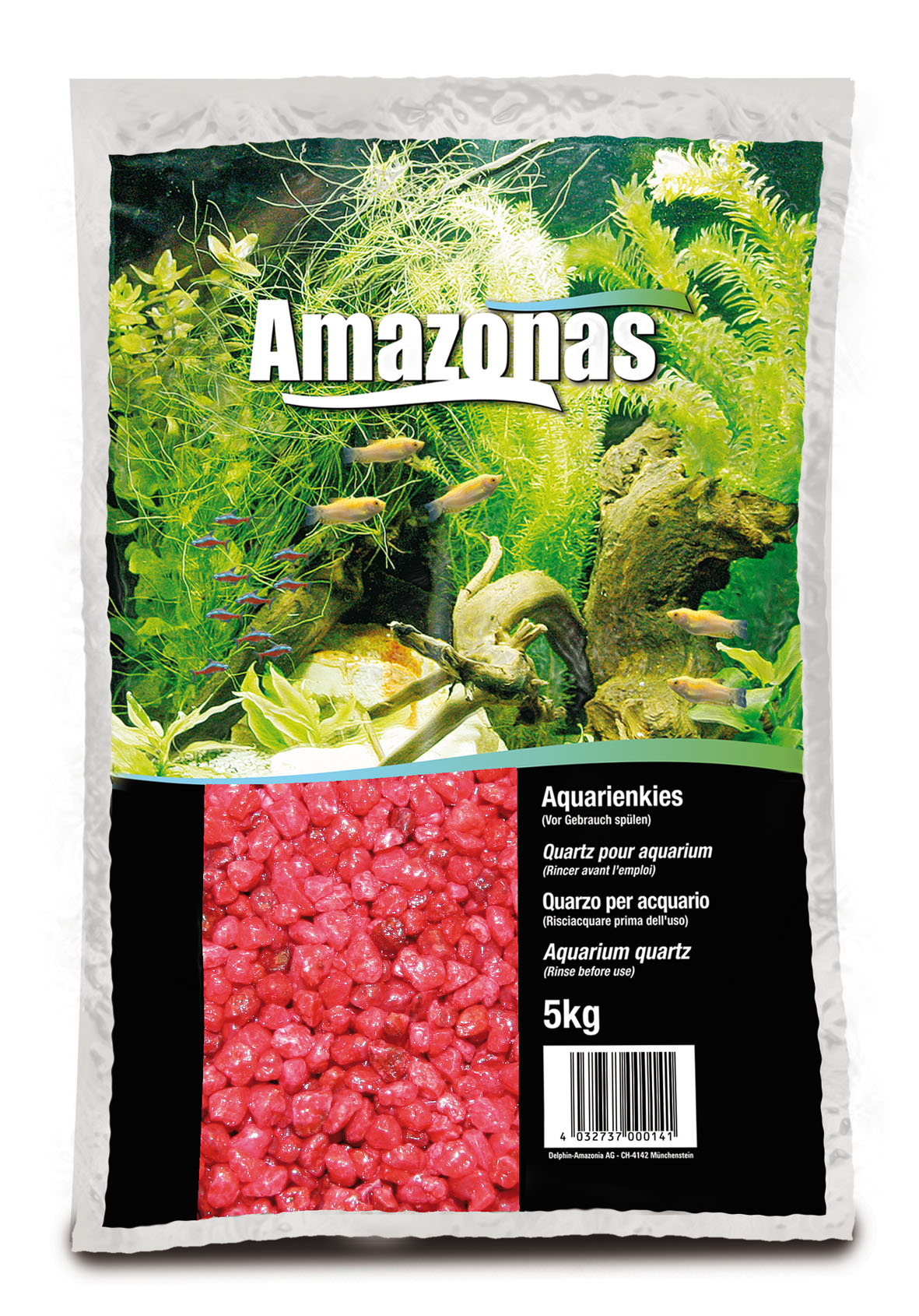 Amazonas gravier quartzique, 5kg, rouge, 2-3mm