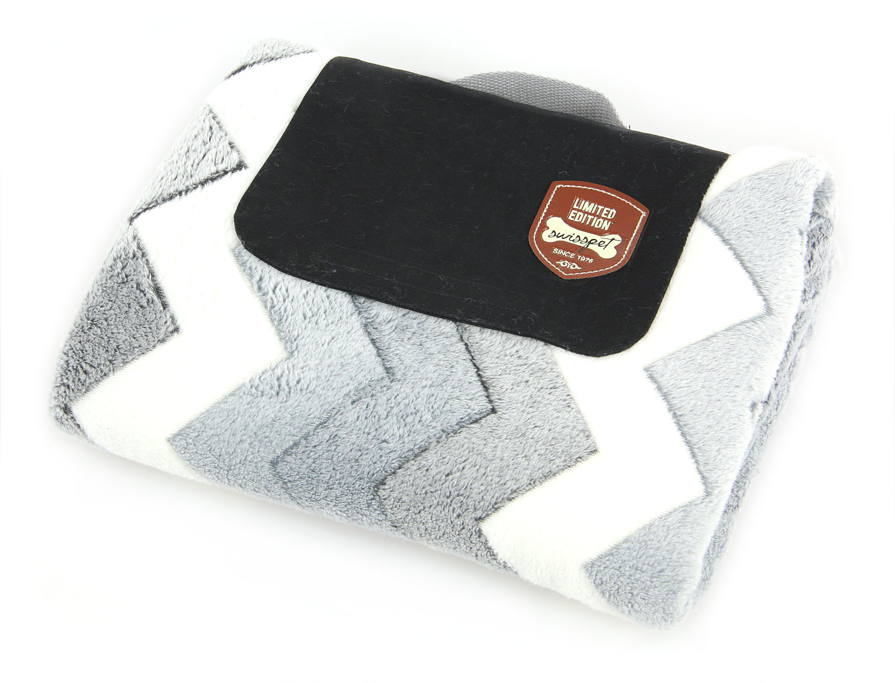 swisspet Reisedecke Plüscher, grau/weiss, 90x70cm