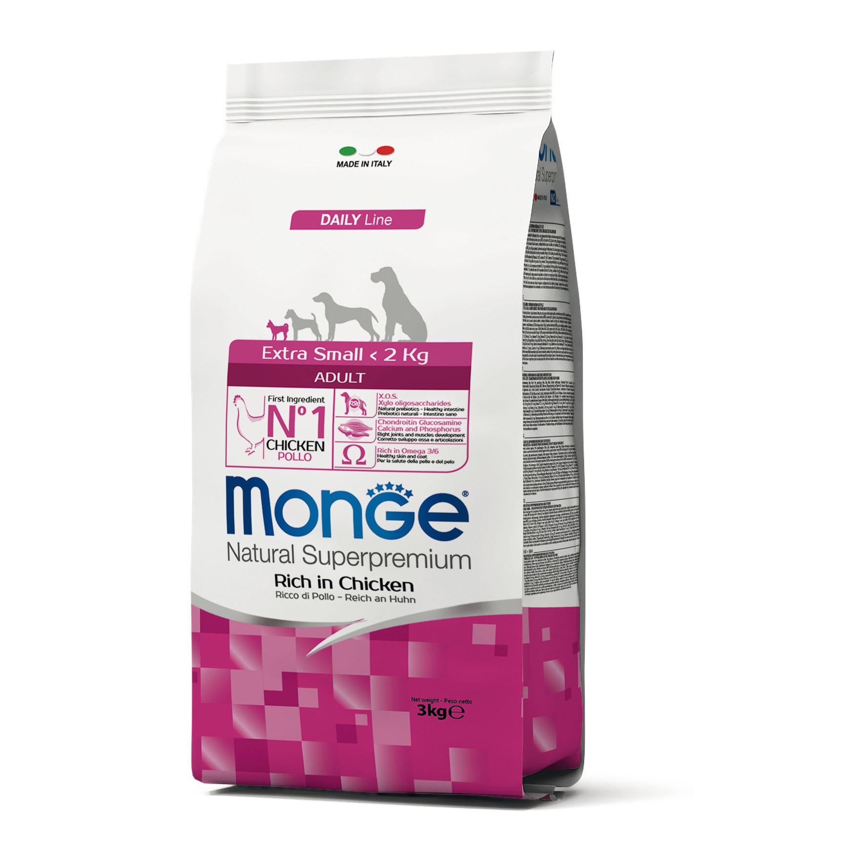 Monge Daily Line – Adult Extra Small Huhn 3kg