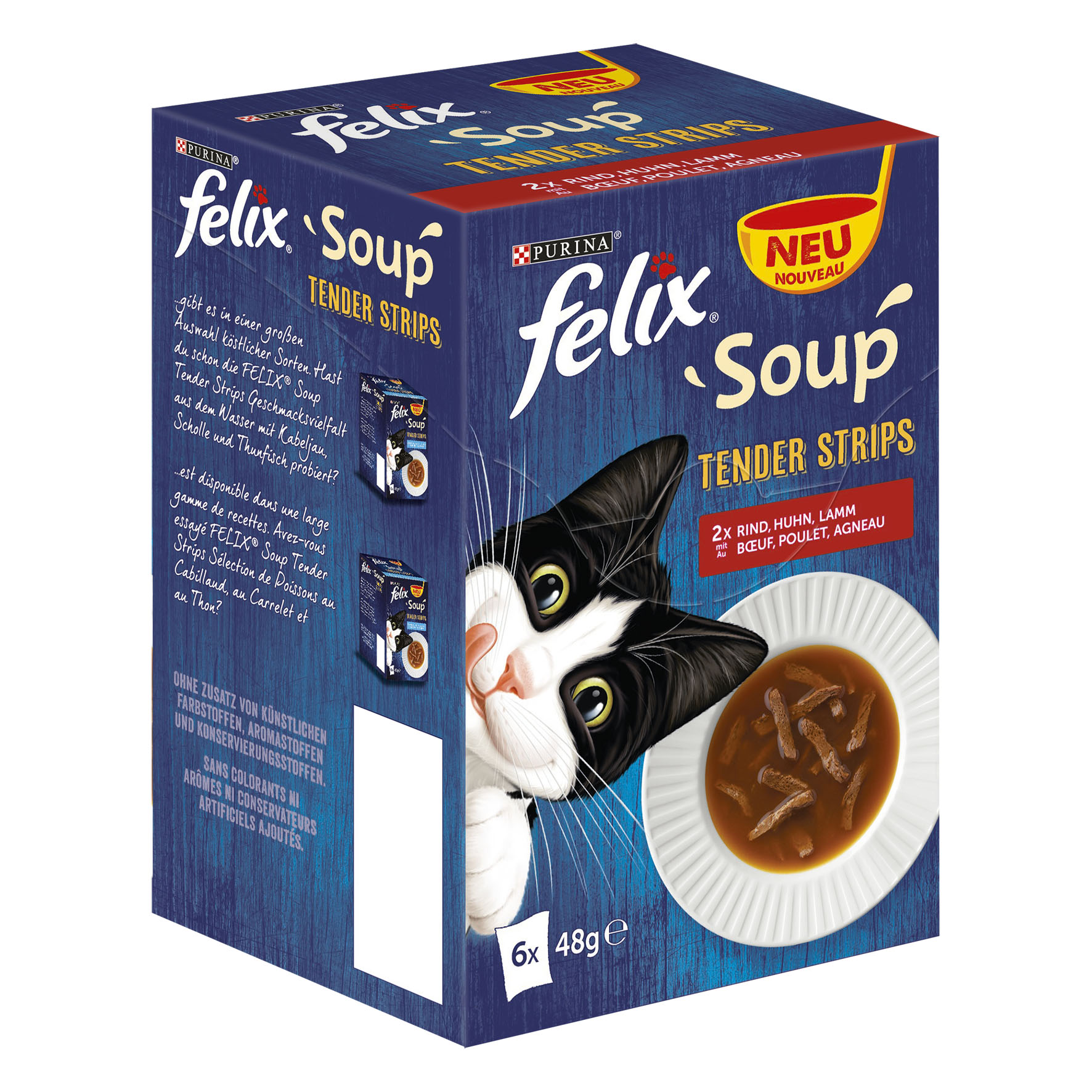 Felix Soup Strips Fleisch, 6x48g