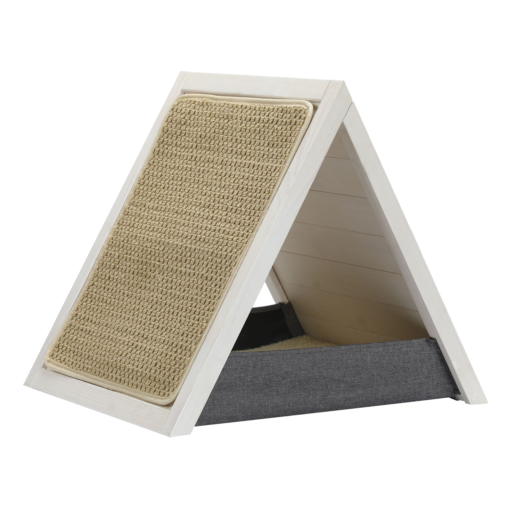 Petsfit Triangle à griffer pour chats en bois, blanc