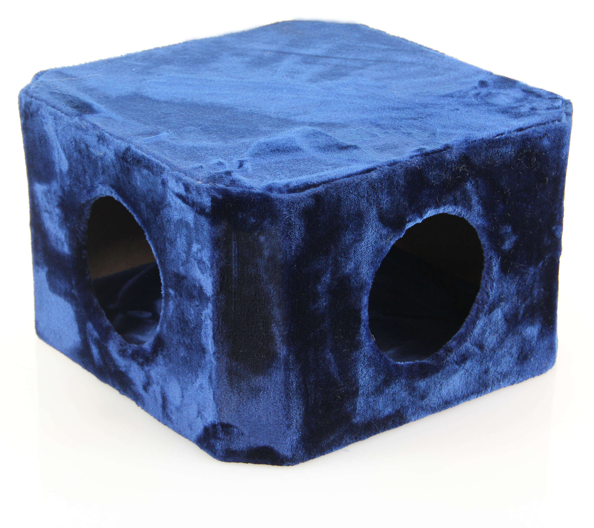 Höhle eckig, 2-Loch, 48x48x30cm, blau