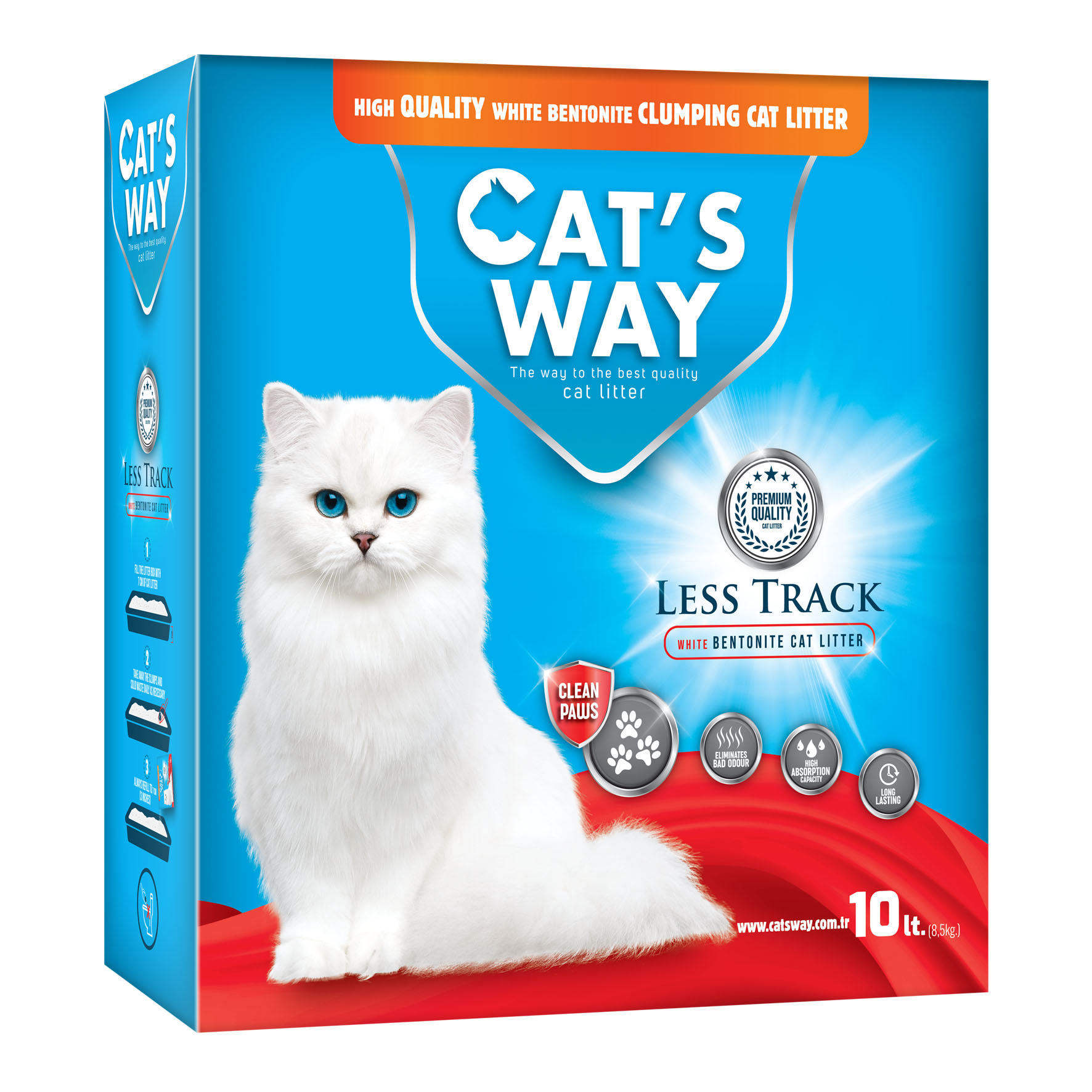Pista per gatti senza traccia di profumo in scatola da 10 litri.