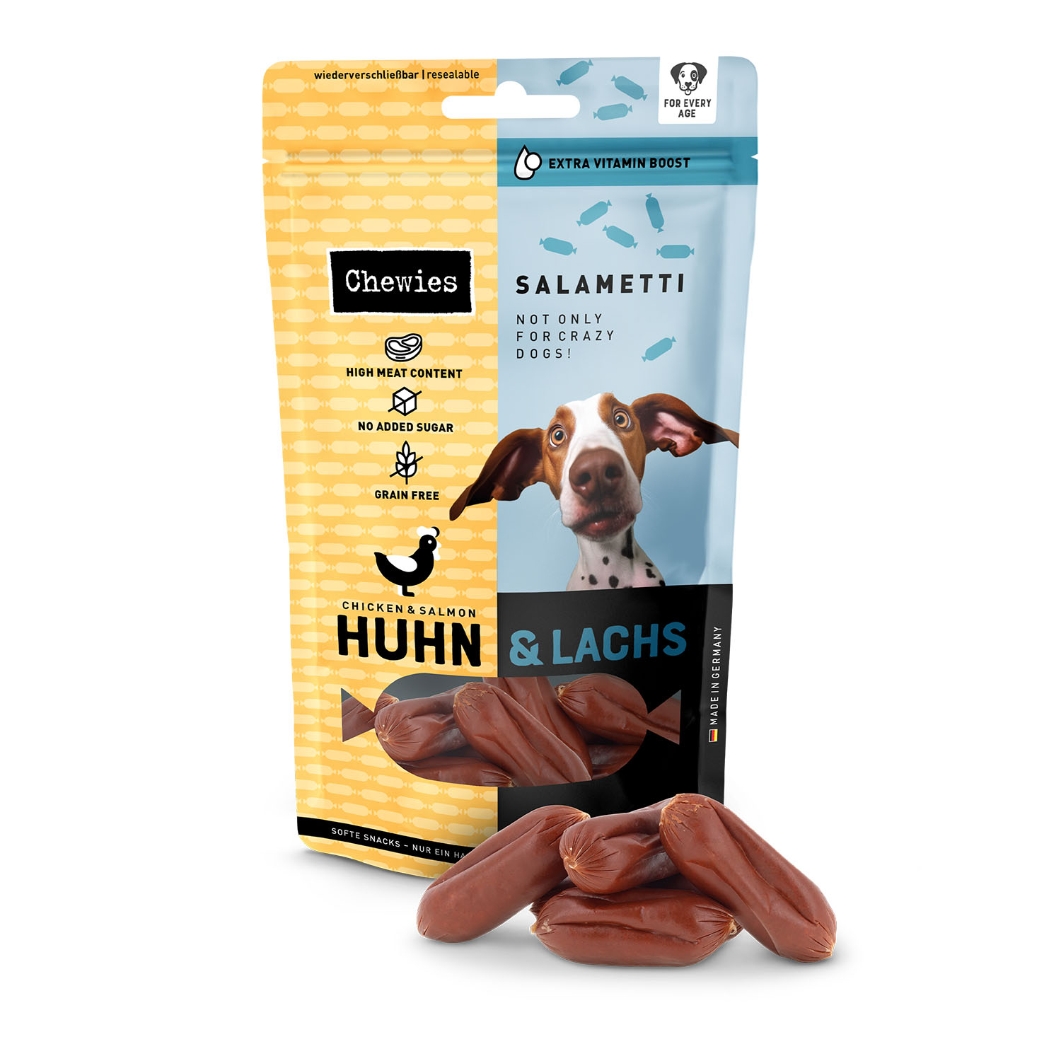 Chewies Salametti Huhn & Lachs 60g