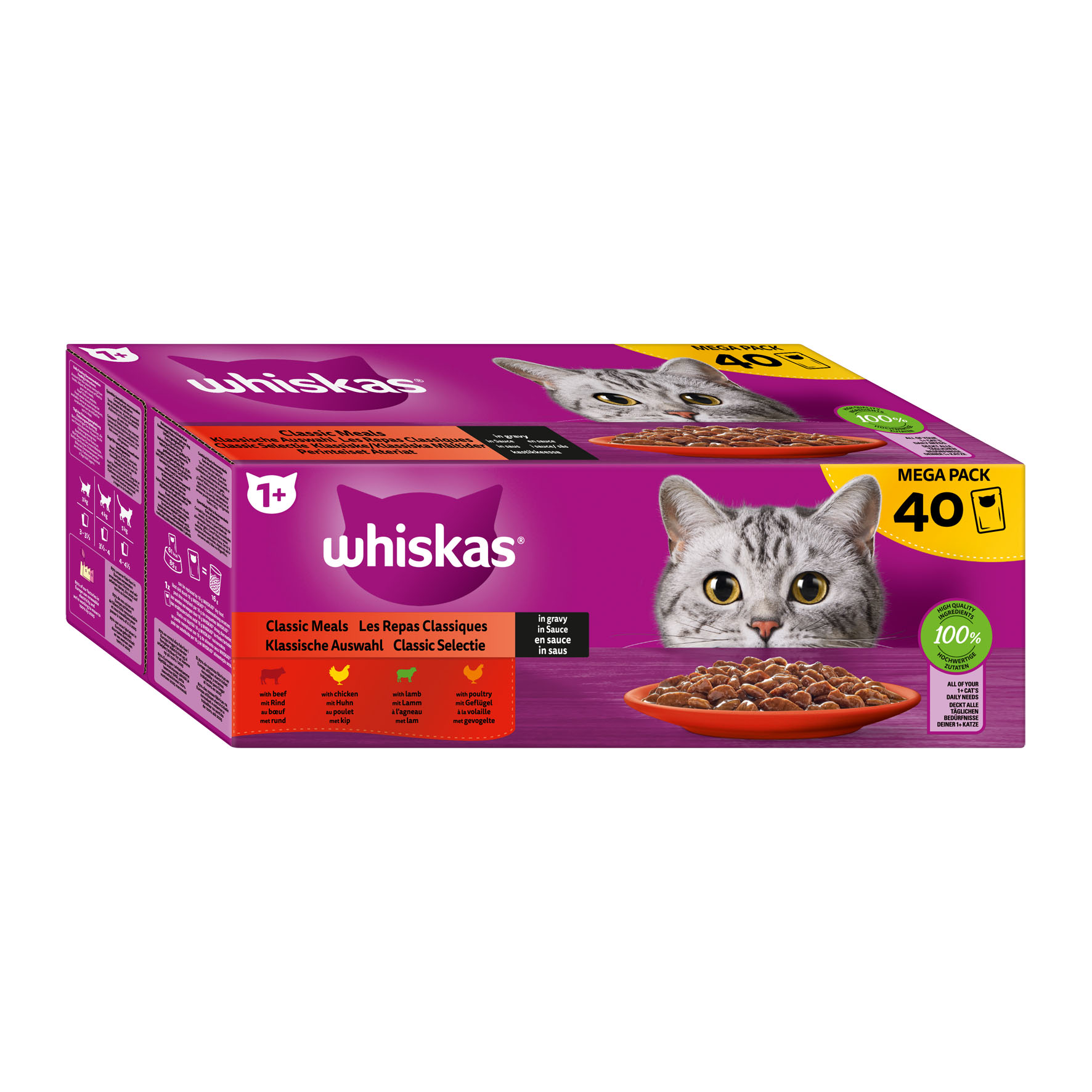 Whiskas 1+ Klassische Auswahl, 40x85g