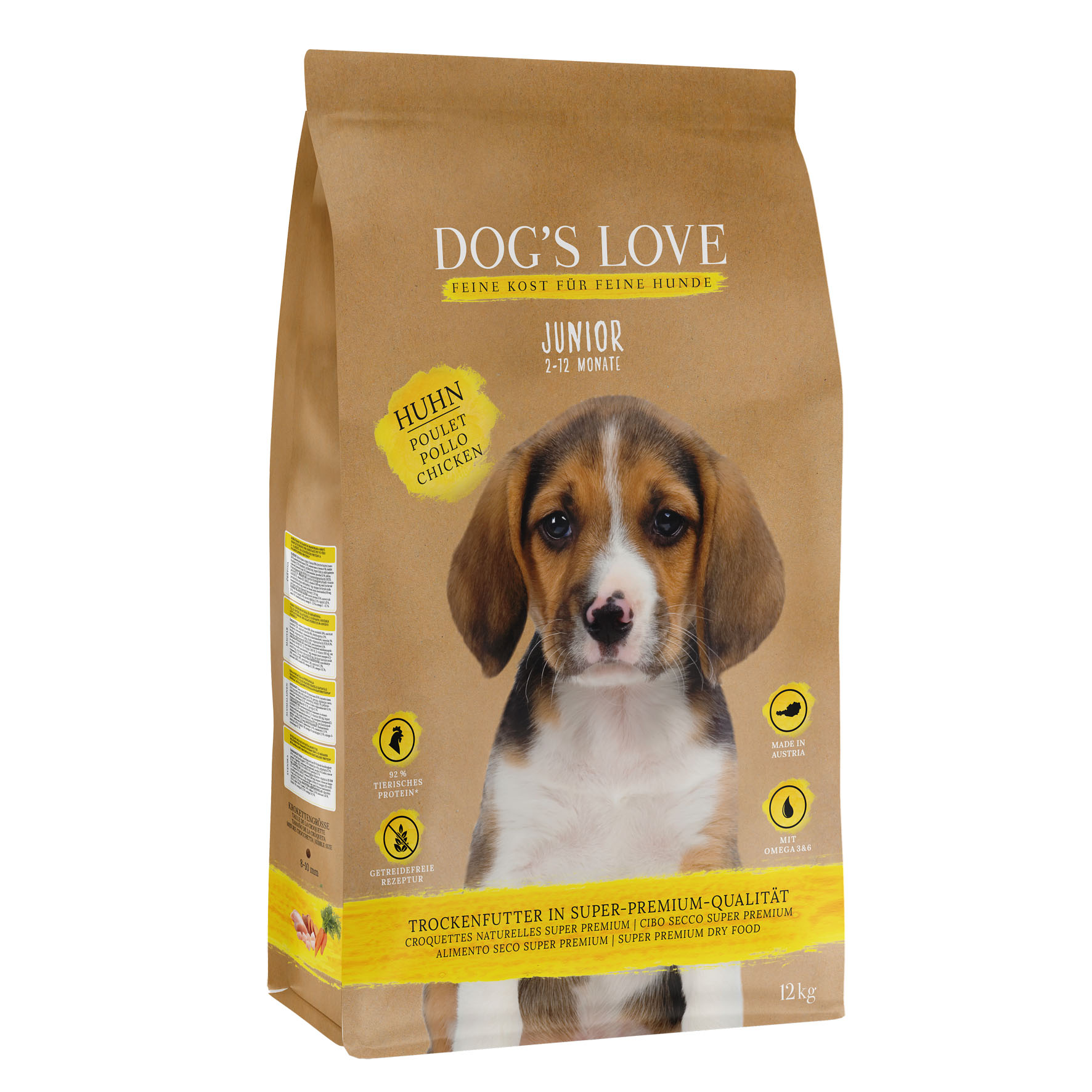 DOG'S LOVE Huhn, Süsskartoffel & Karotte, 12kg