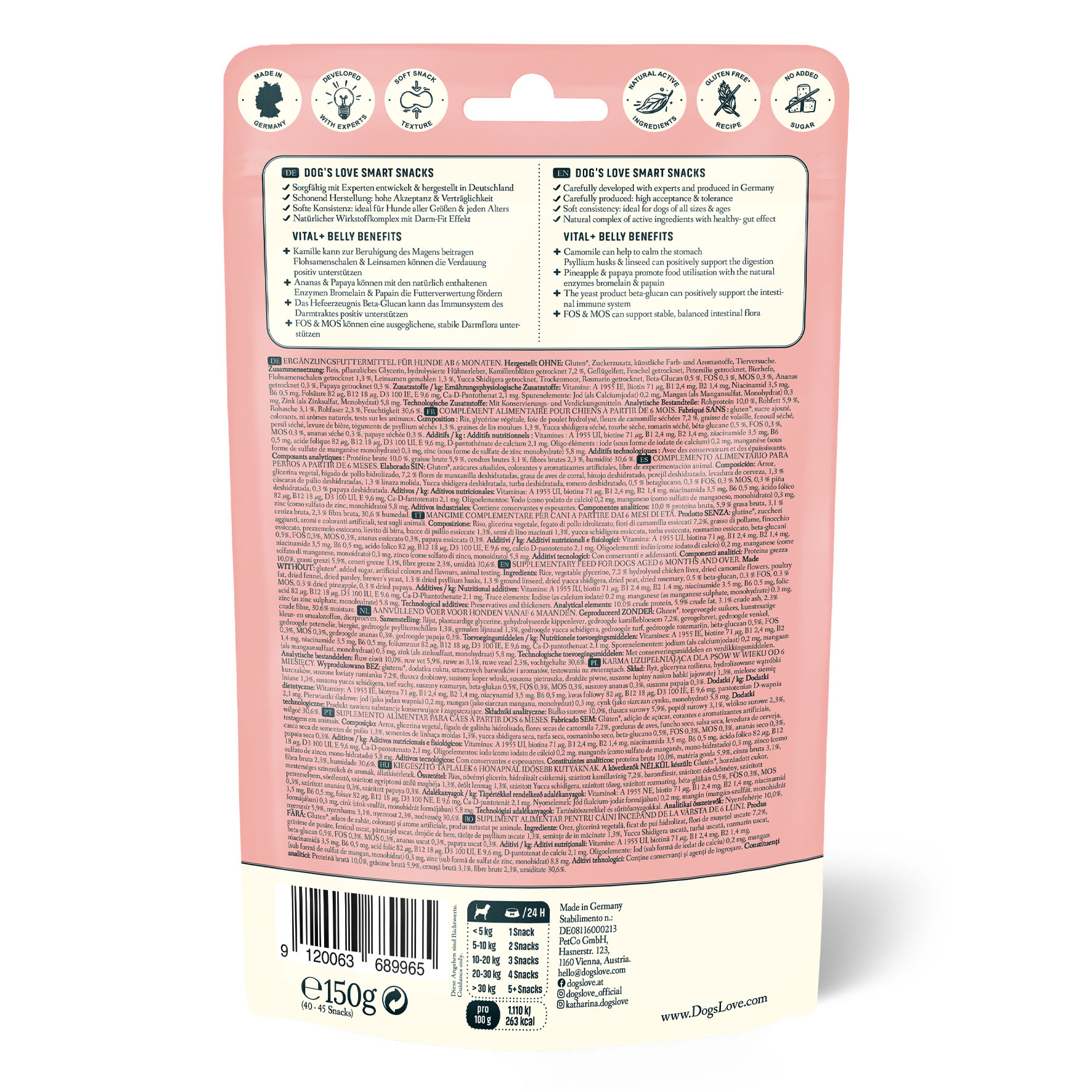 DOG'S LOVE Vital+ Smart Snacks BELLY 150g