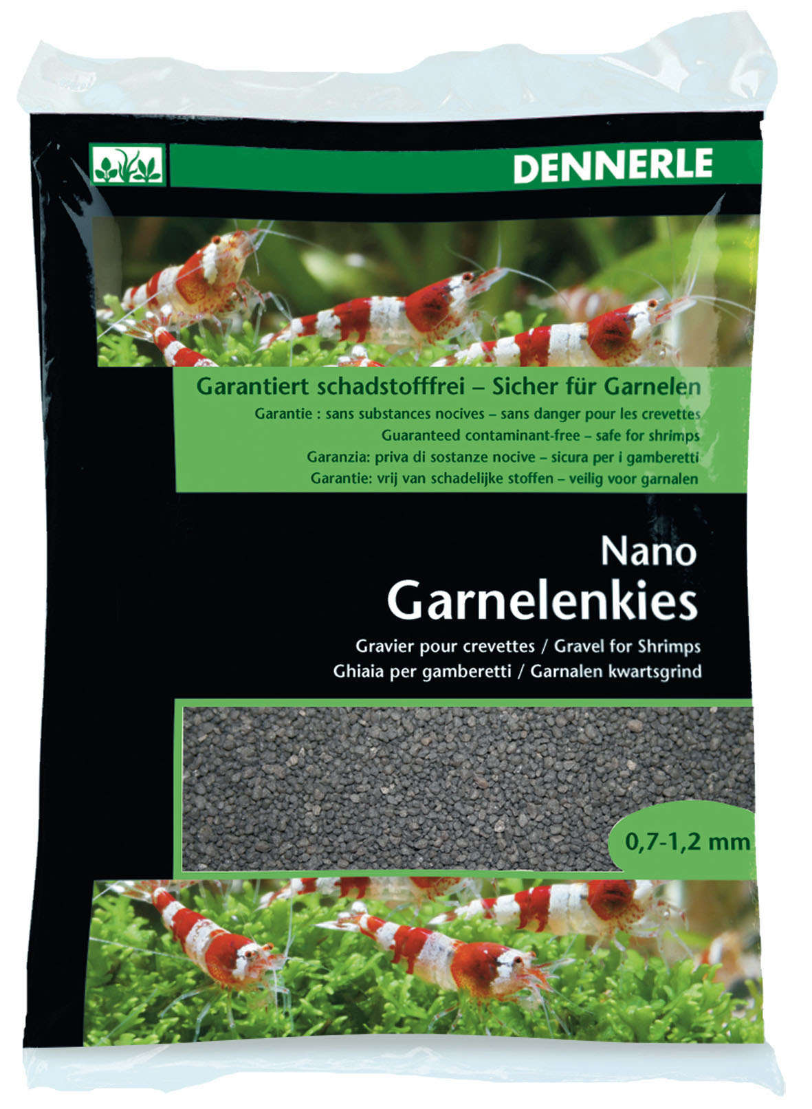Dennerle Nano Gravier pour crevettes 2 Kg en noir ou en brun