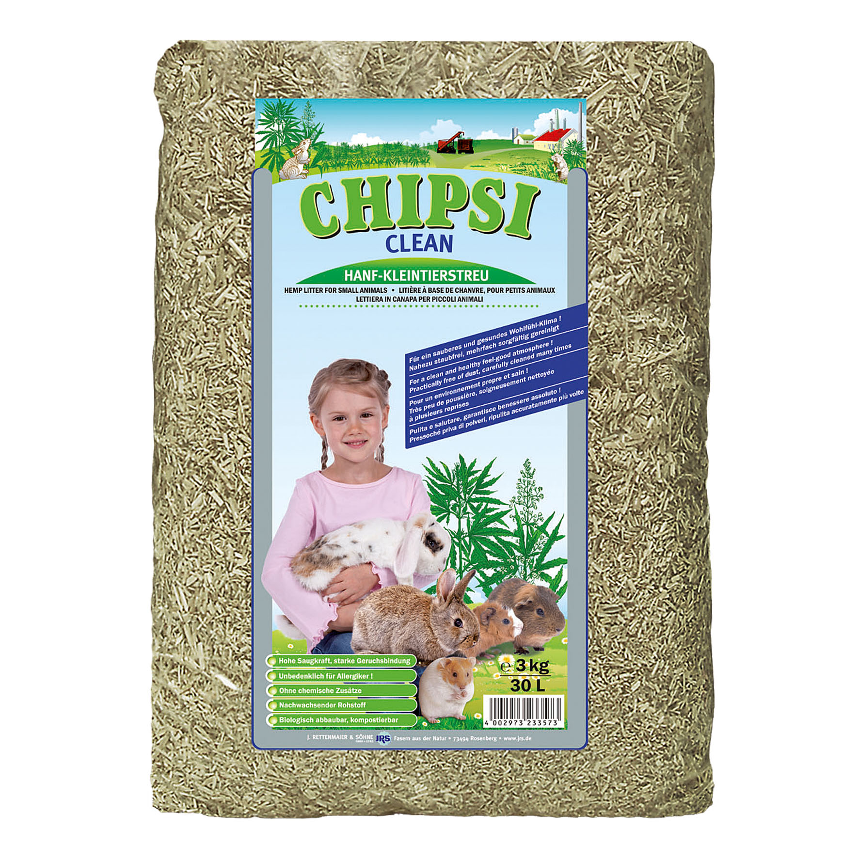 Chipsi Clean – Hanf Einstreu - 3kg