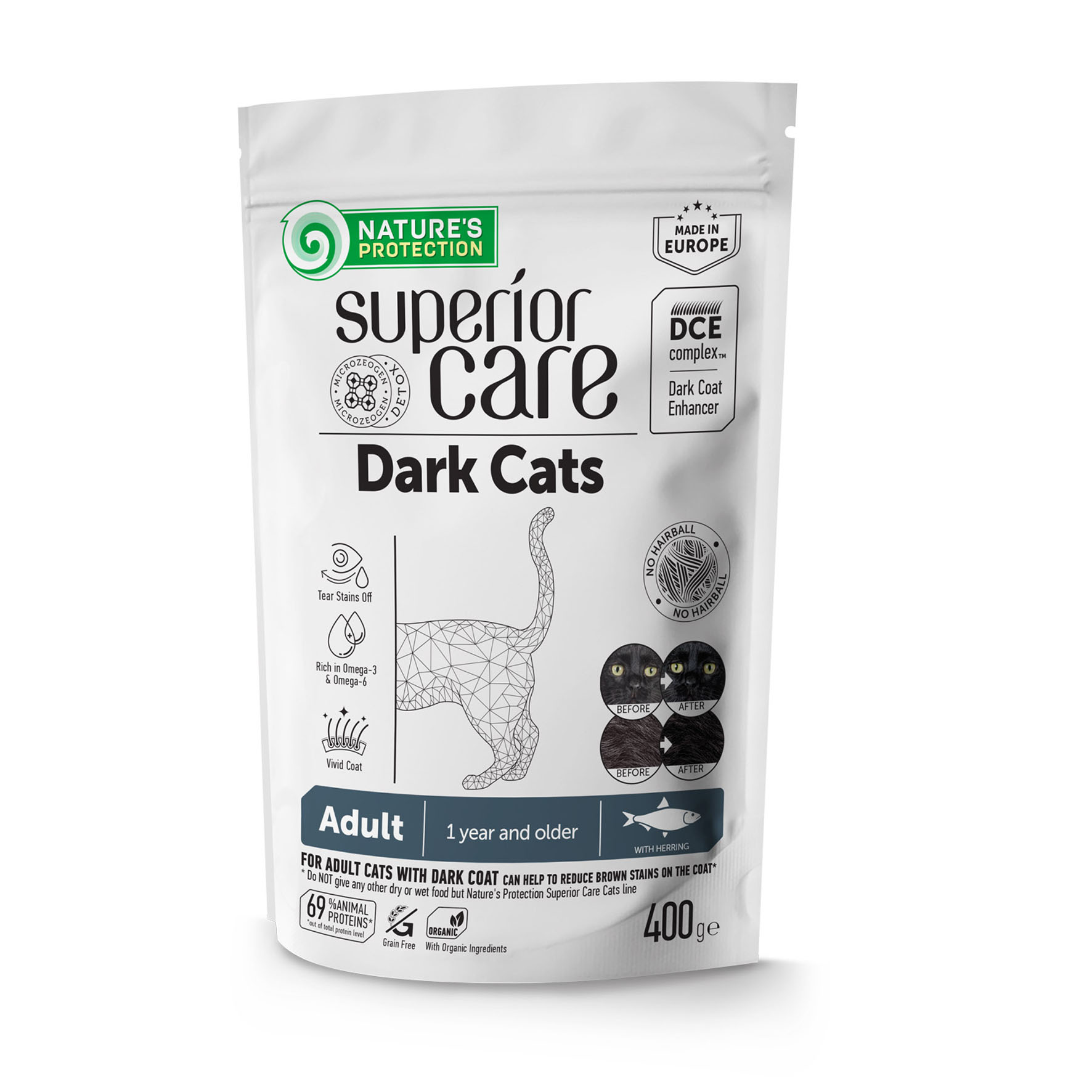Superior Care Dark Cats Grain Free Adult Herring 400g