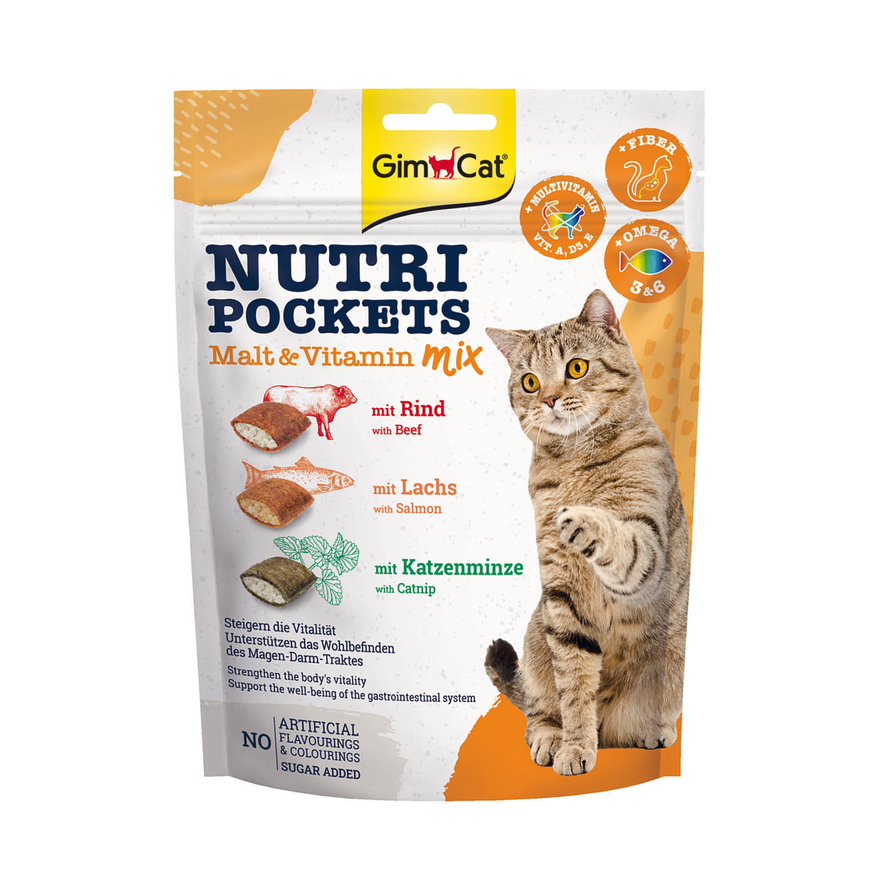 GimCat Nutri Pockets Malz + Vitamine Mix, 150g