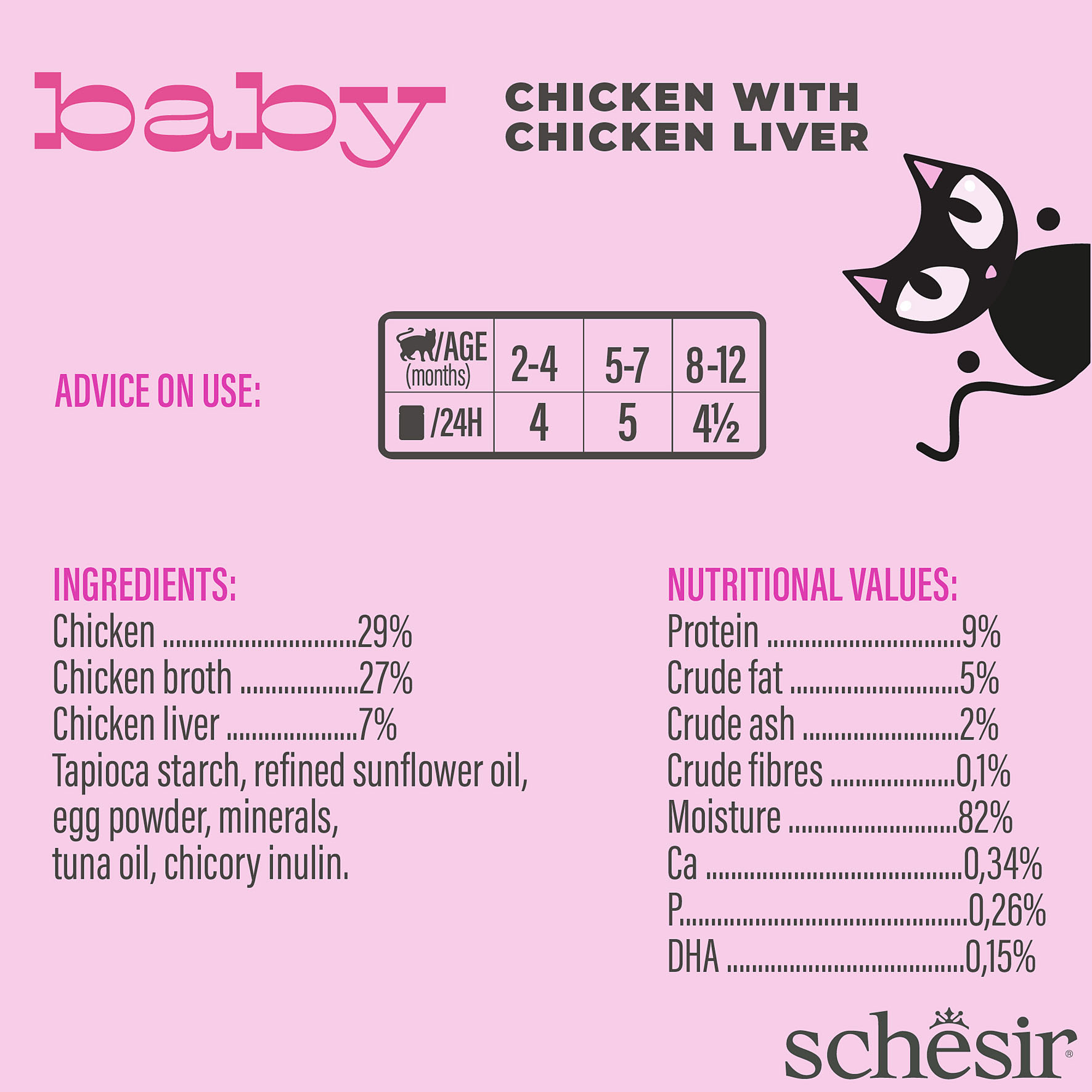 Schesir Baby Mousse Poulet avec Foie de Poulet, 12x70g