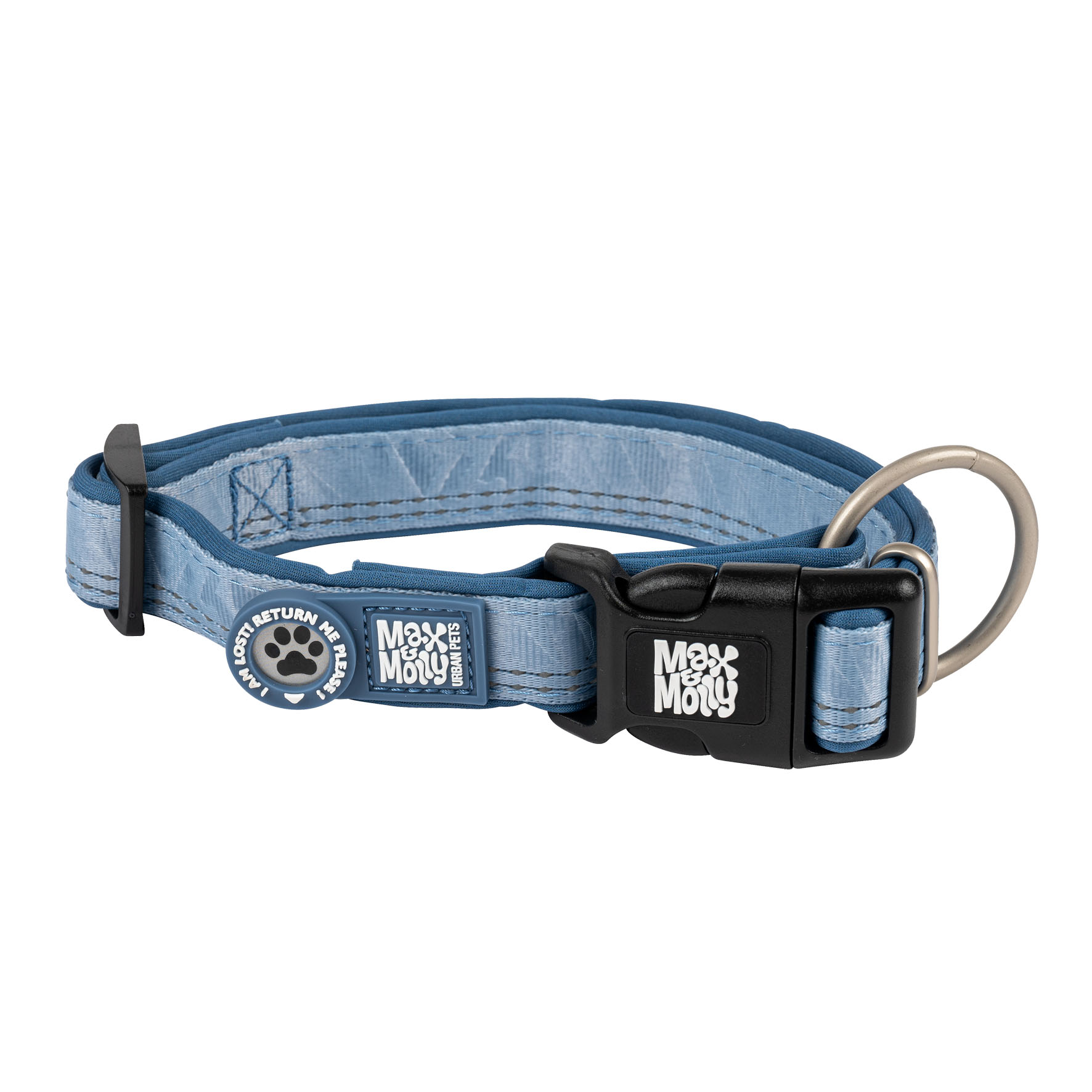 Max&Molly Smart ID Collar ocean blau/L, 2.5cmx39-62cm