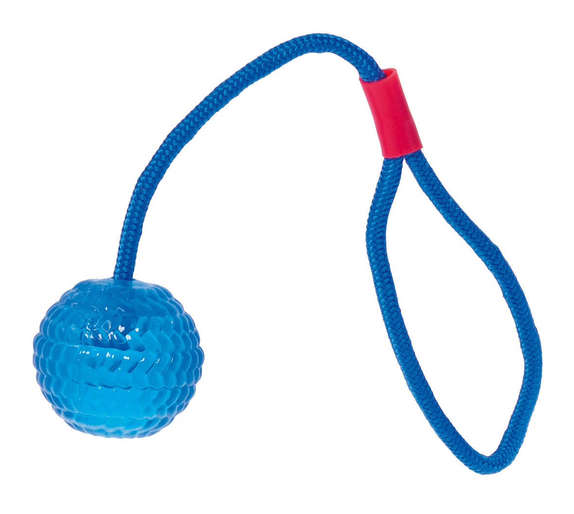 swisspet balle avec corde pour lancer, bleue claire