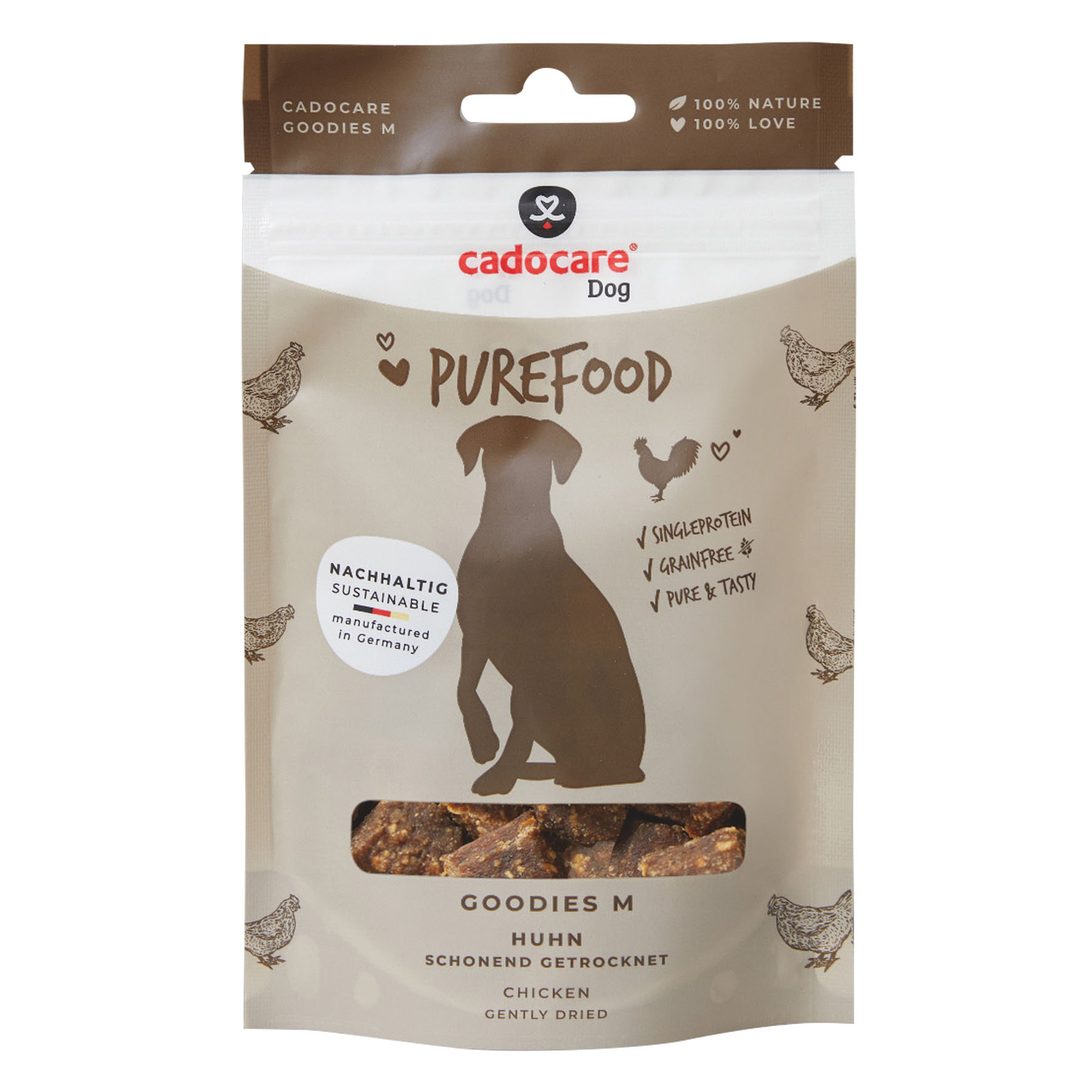 Friandises pour chiens Cadocare - PureFood Goodies M - Poulet, 80g