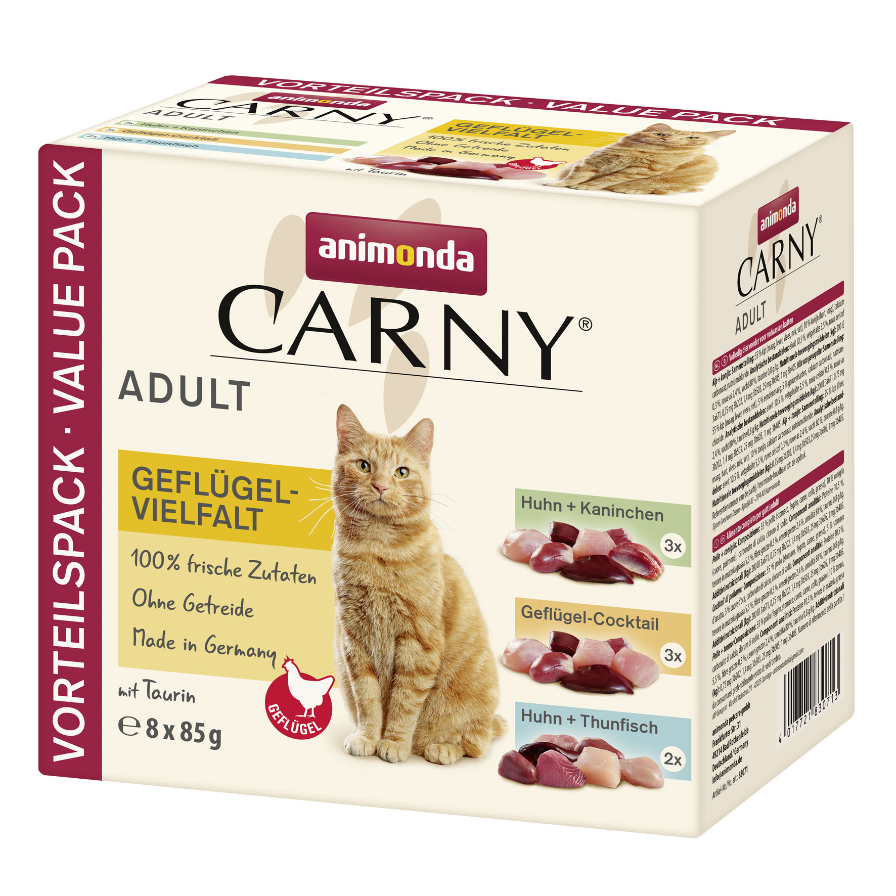 Foodwaste-animonda Carny Adult mélange de volaille avec 8 sachets fraîcheur 8 x 85 g