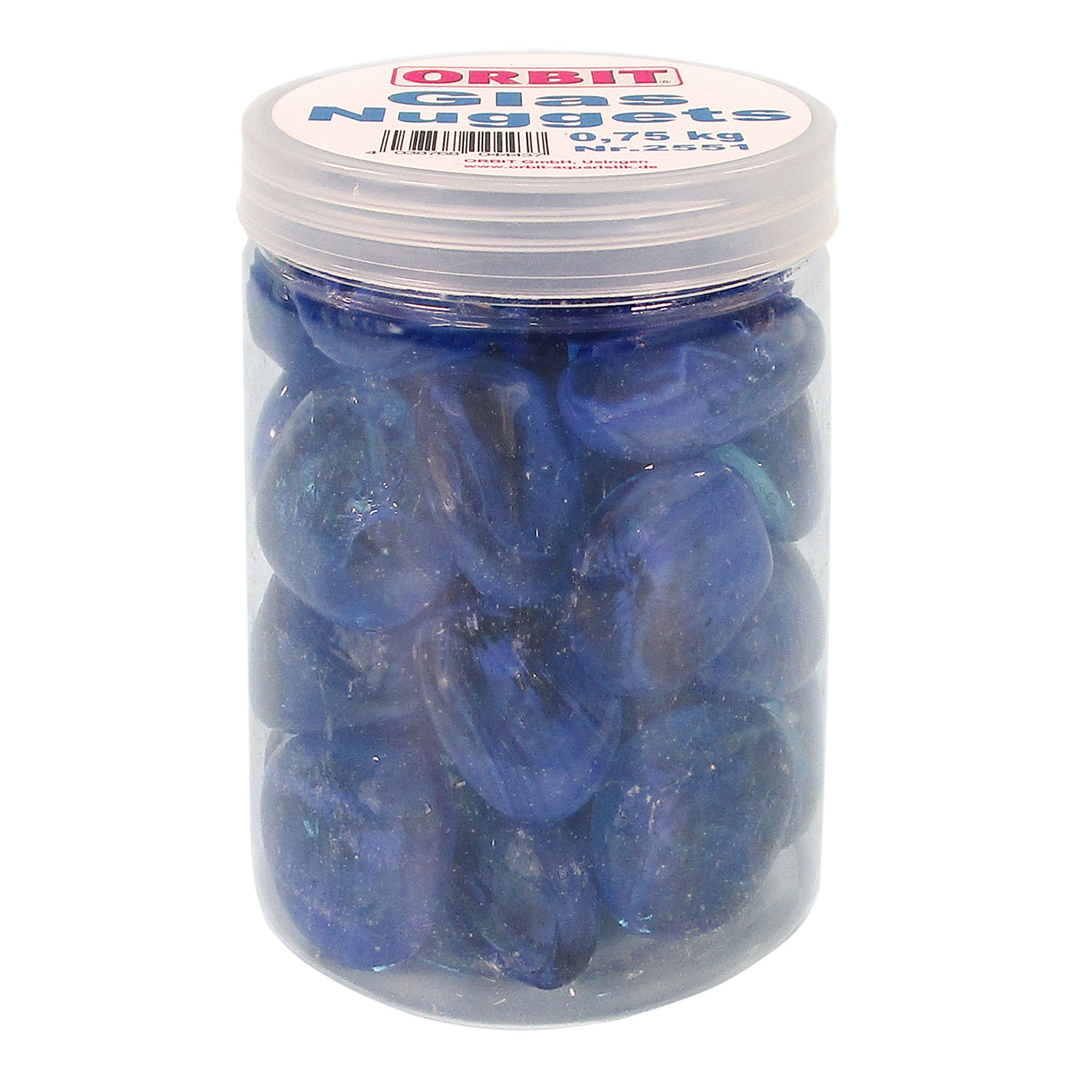 Orbit pépites en verre bleues foncées, 0.75kg
