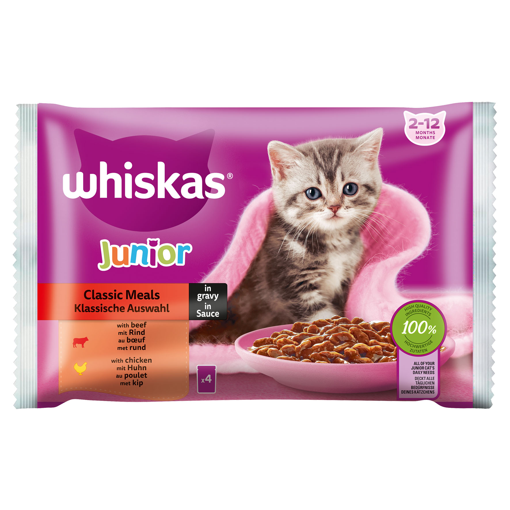 Whiskas Junior Sélection classique, 4x85g