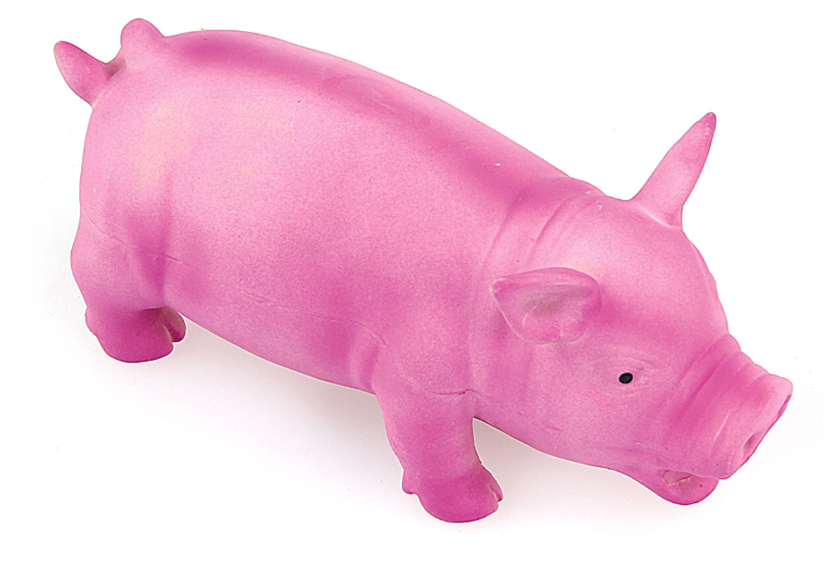 swisspet cochon en latex, rose, 23x10x9cm