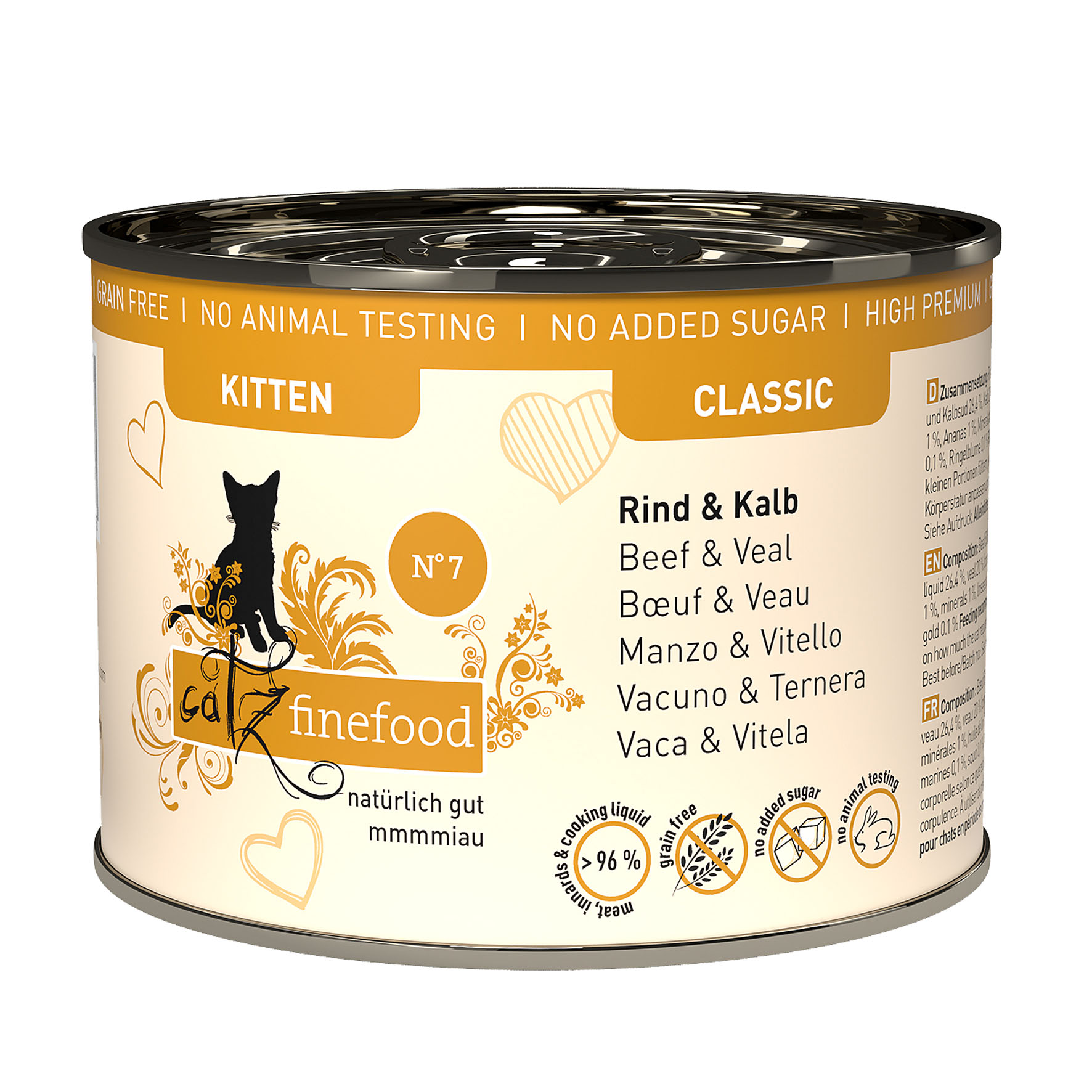 Catz Finefood Kitten No. 07 avec boeuf & veau, 200g