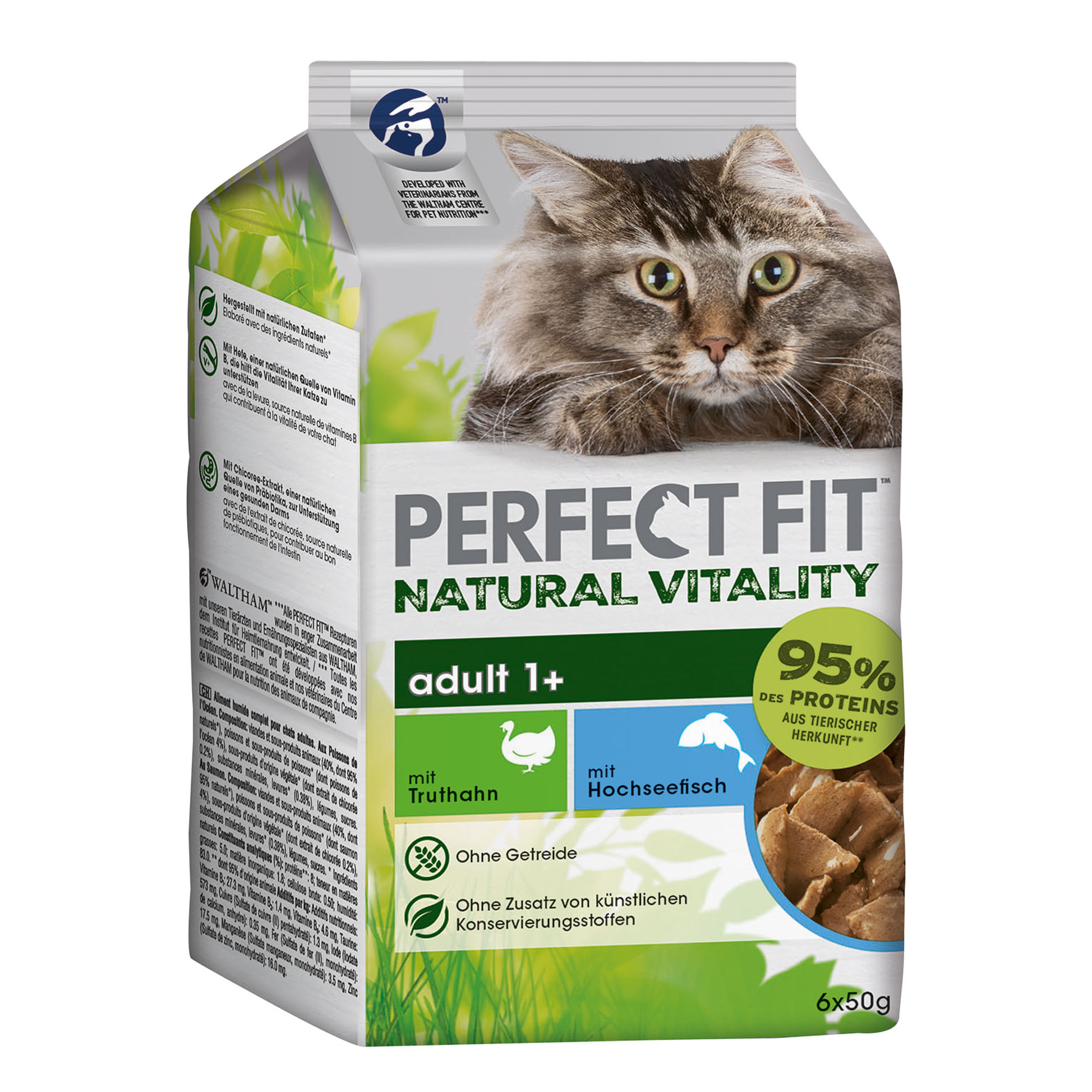 Perfect Fit Natural vitality Fisch&Truthahn, 6x50g