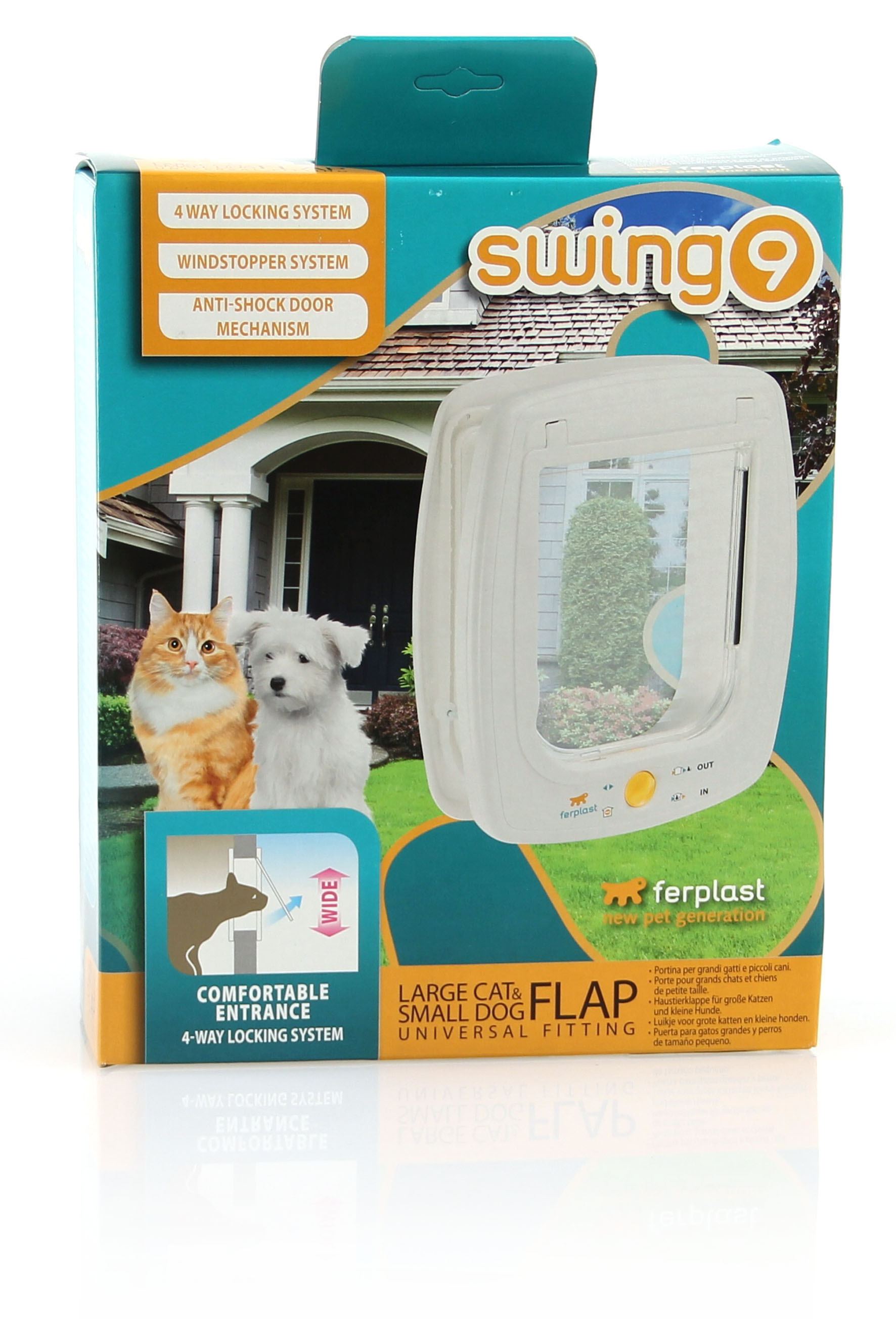 Ferplast Chatière Swing 9, à 4 positions, blanche