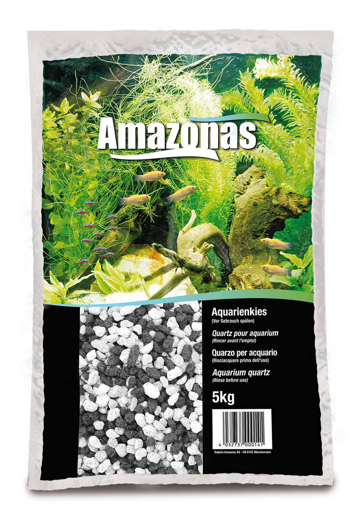 Amazonas Quarzkies, weiss/schwarz, 2-3mm