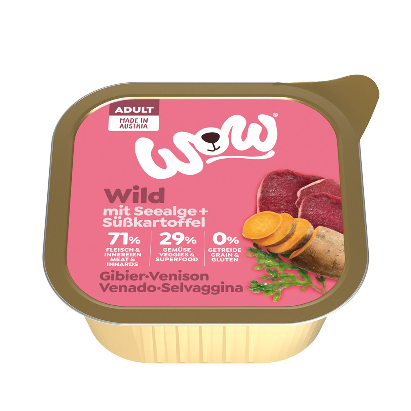 WOW Adult gibier avec patates douces, 150g