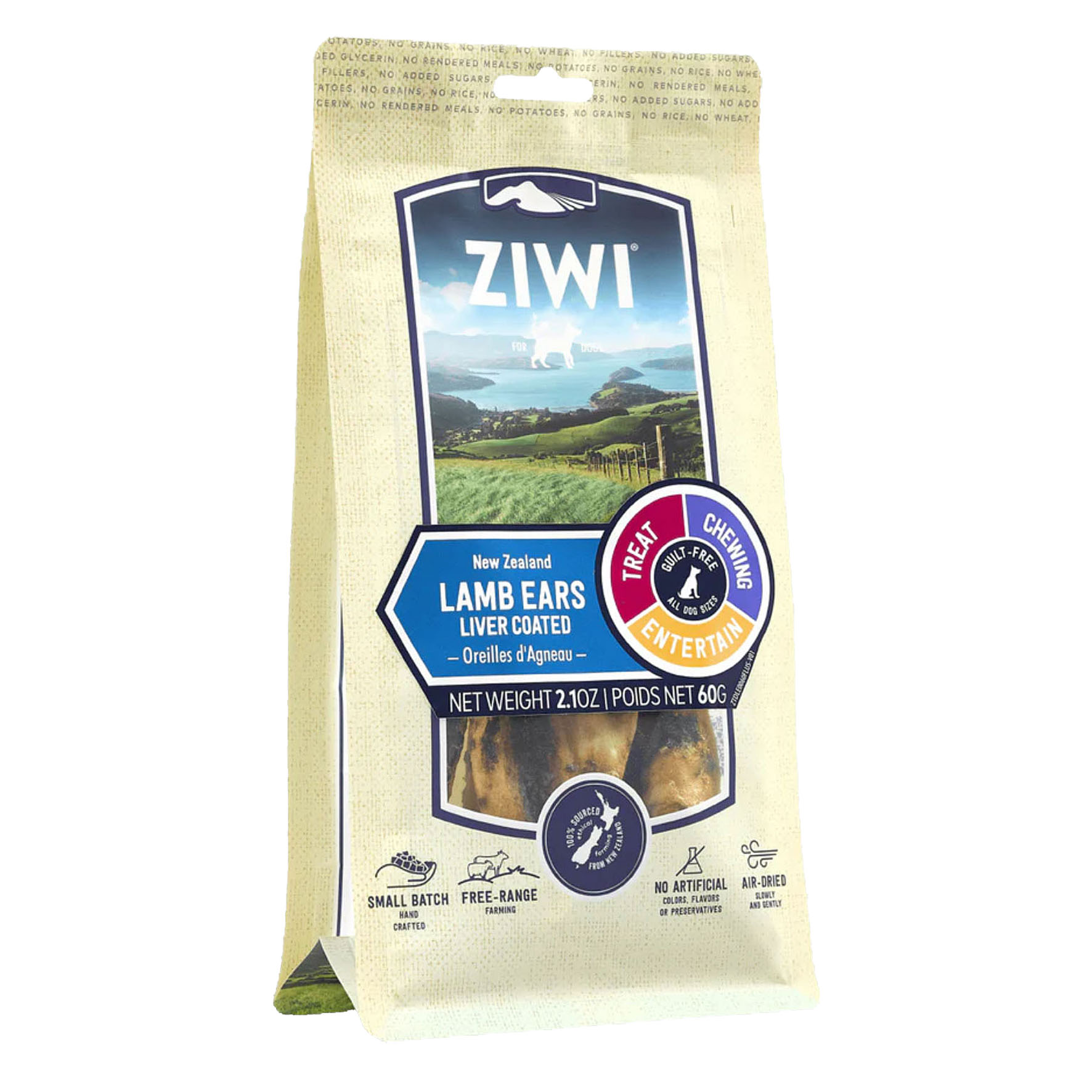Ziwi Friandises Oreilles d'agneau enrobées de foie, 60g