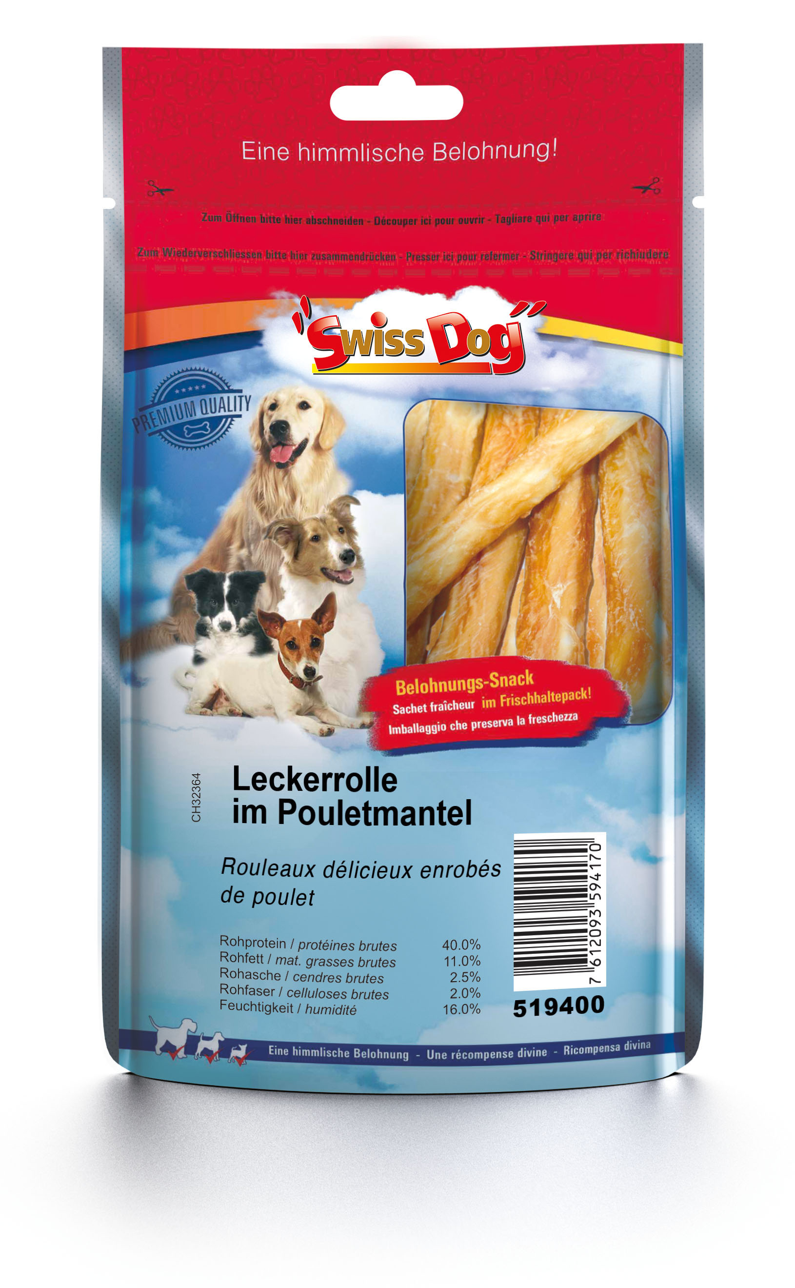 SwissDog Lecker-Rollen im Pouletmantel