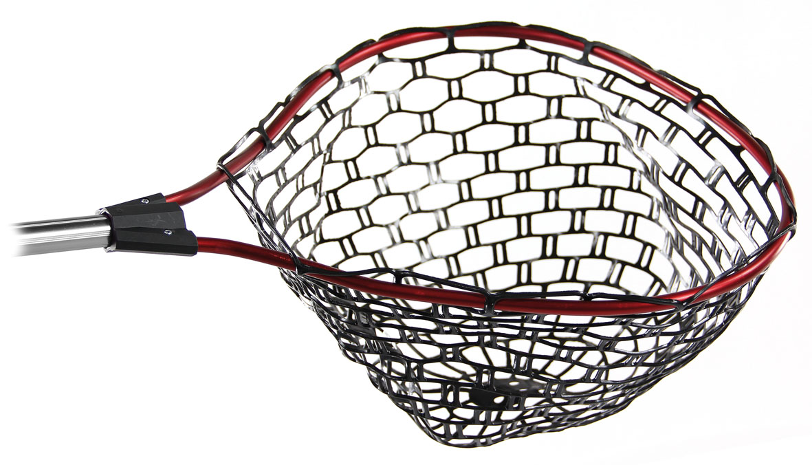 Teichkescher mit Gumminetz schwarz 40x35cm