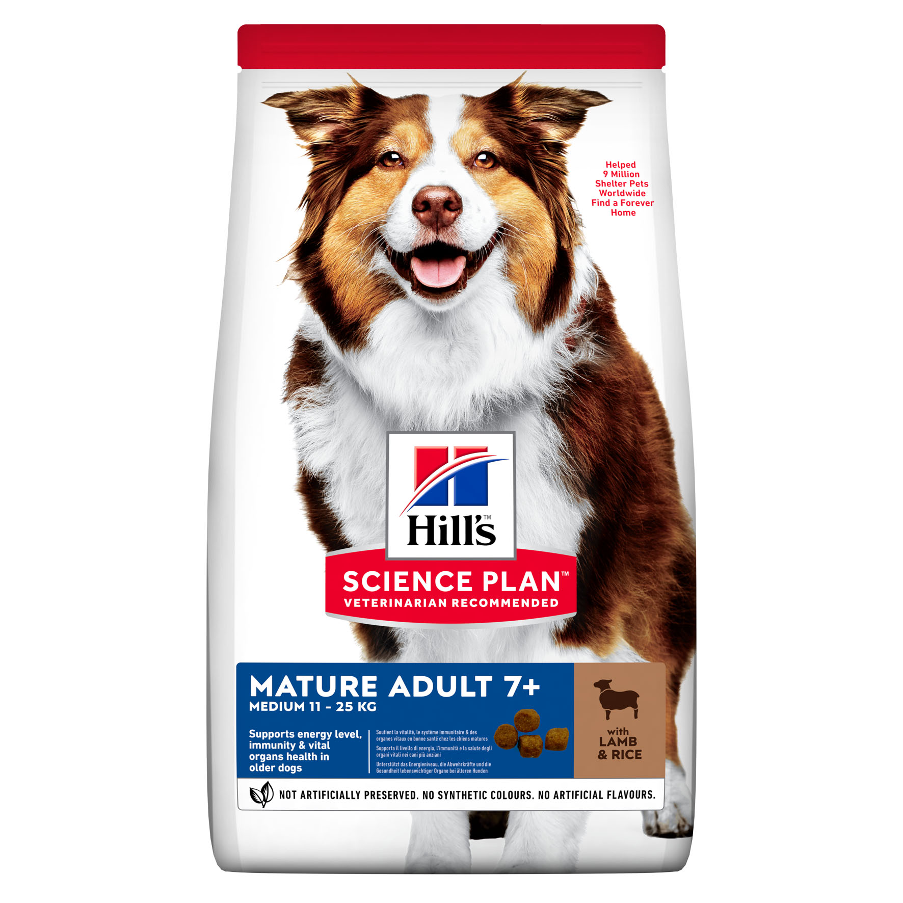 Hill’s Science Plan Mature Adult 7+ Active Longevity, Medium, Lamb & Rice, 2.5kg