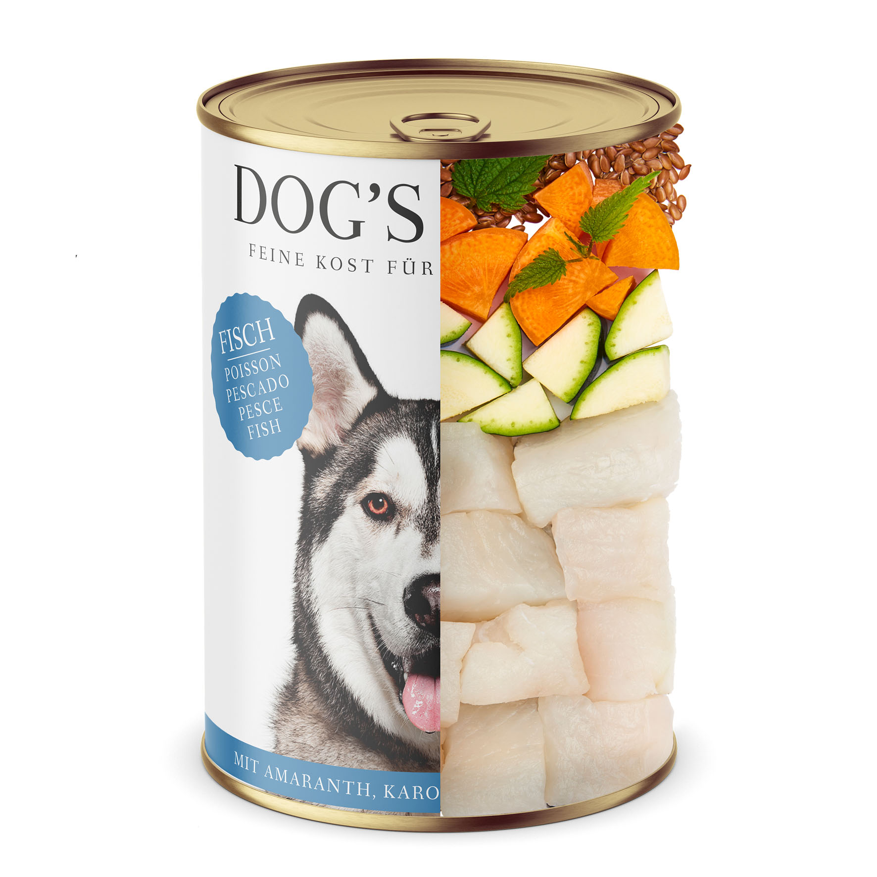 Dog‘s Love Classic Adult poissons, amarante, carotte & pissenlit, 400g