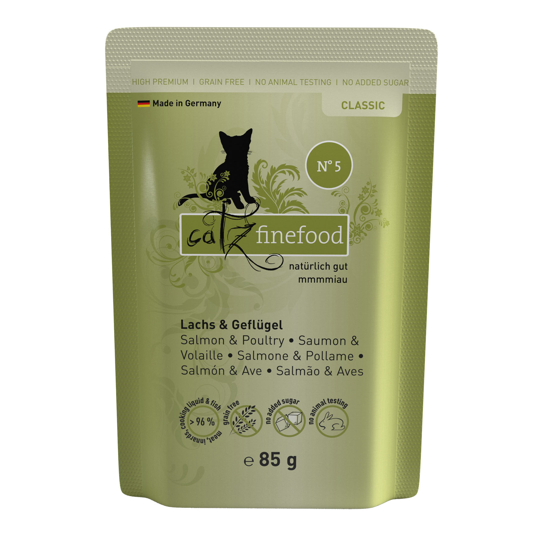 Catz Finefood No. 5 con salmone e pollame, 85g