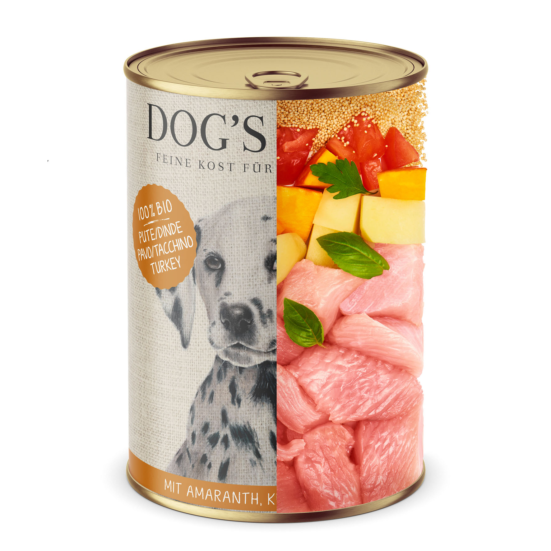 Dog‘s Love BIO dinde, amarante, citrouille & petersil, 400g