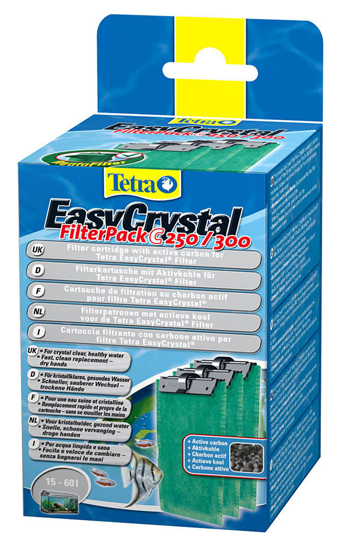 Tetratec EasyCrystal Filter-Pack C250/300, mit Filterkartusche, mit Aktivkohle, 3Stk
