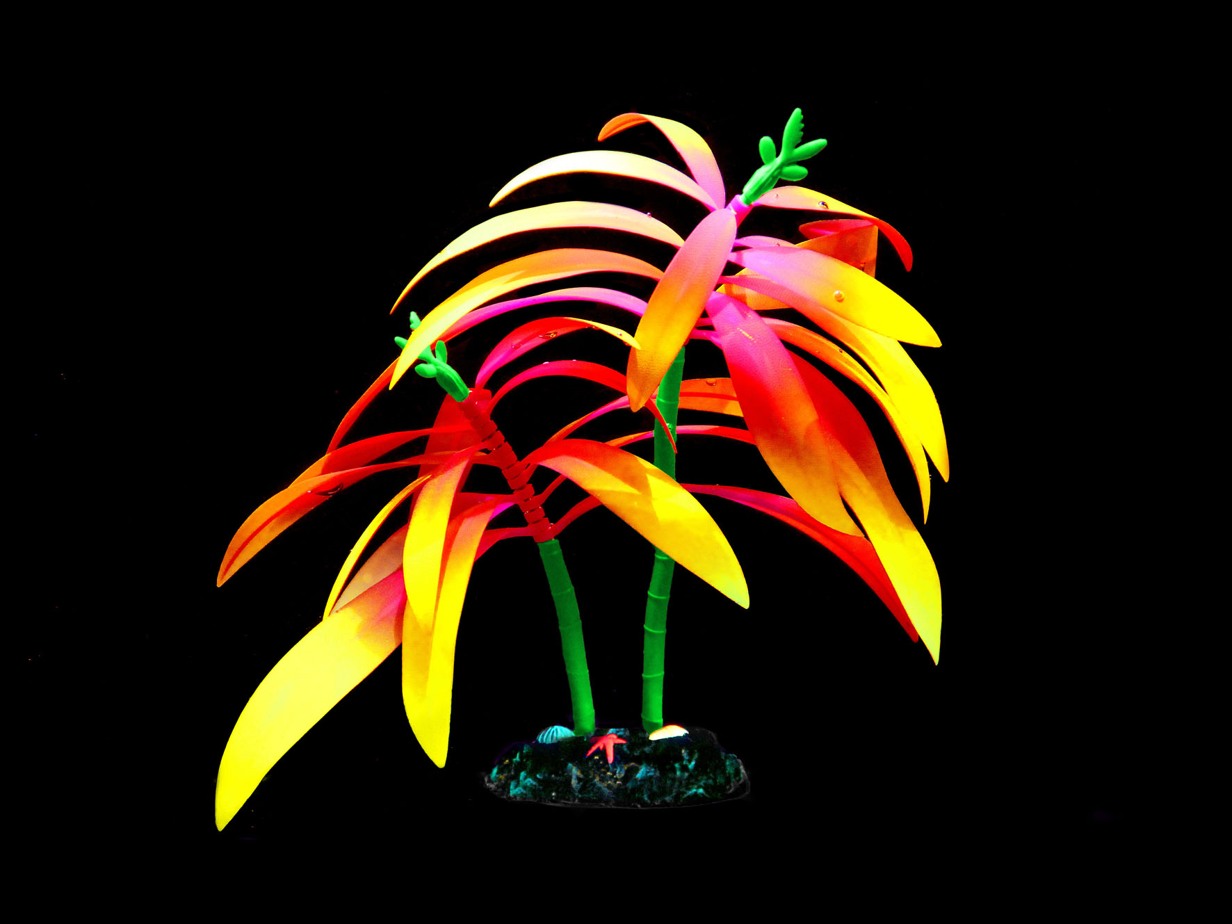 Amazonas Kunststoffpflanzen FLUO Tree, gelb-pink