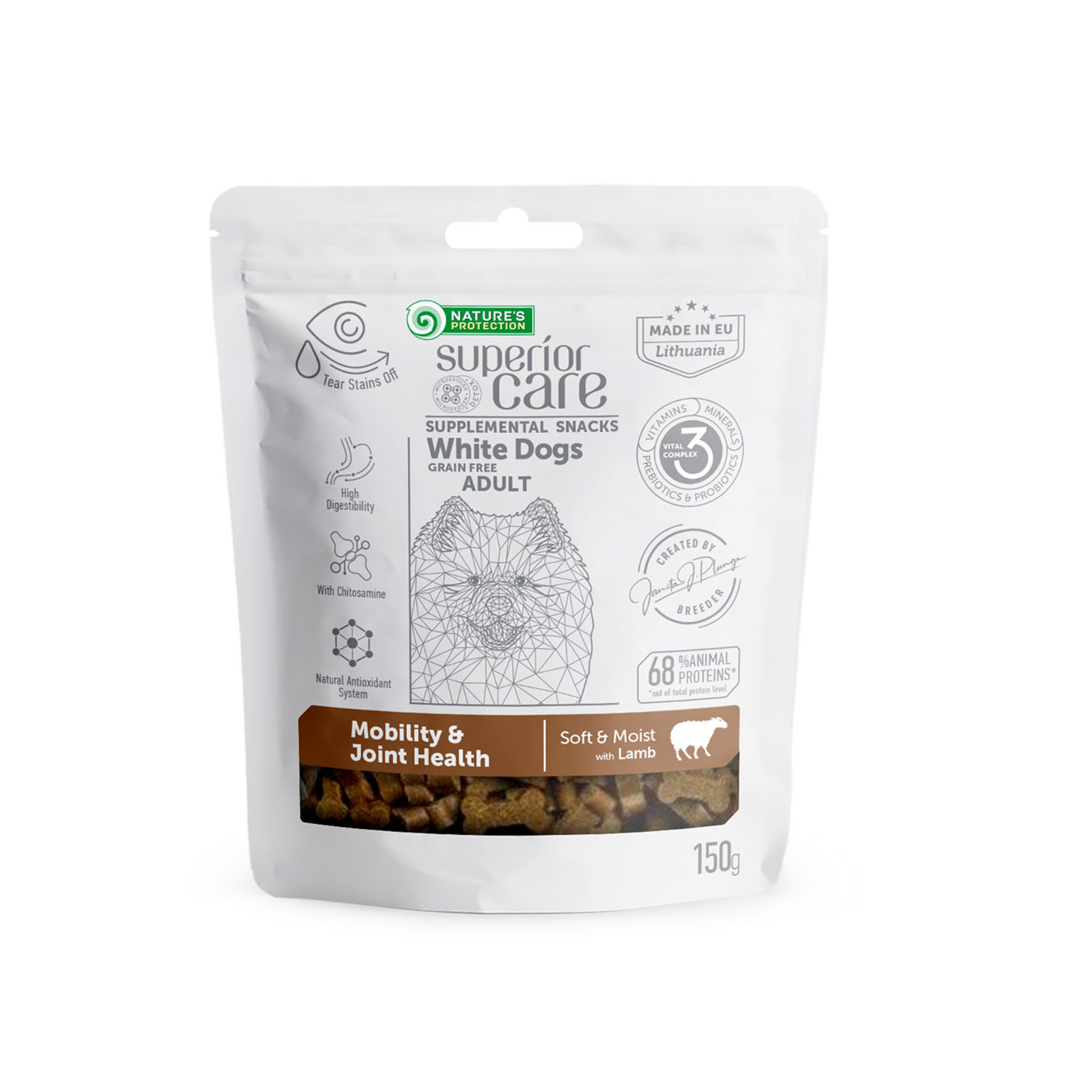 Superior Care Functional-Snacks, White Dogs Adult Mobility & Jont Health mit Lamm, 150g