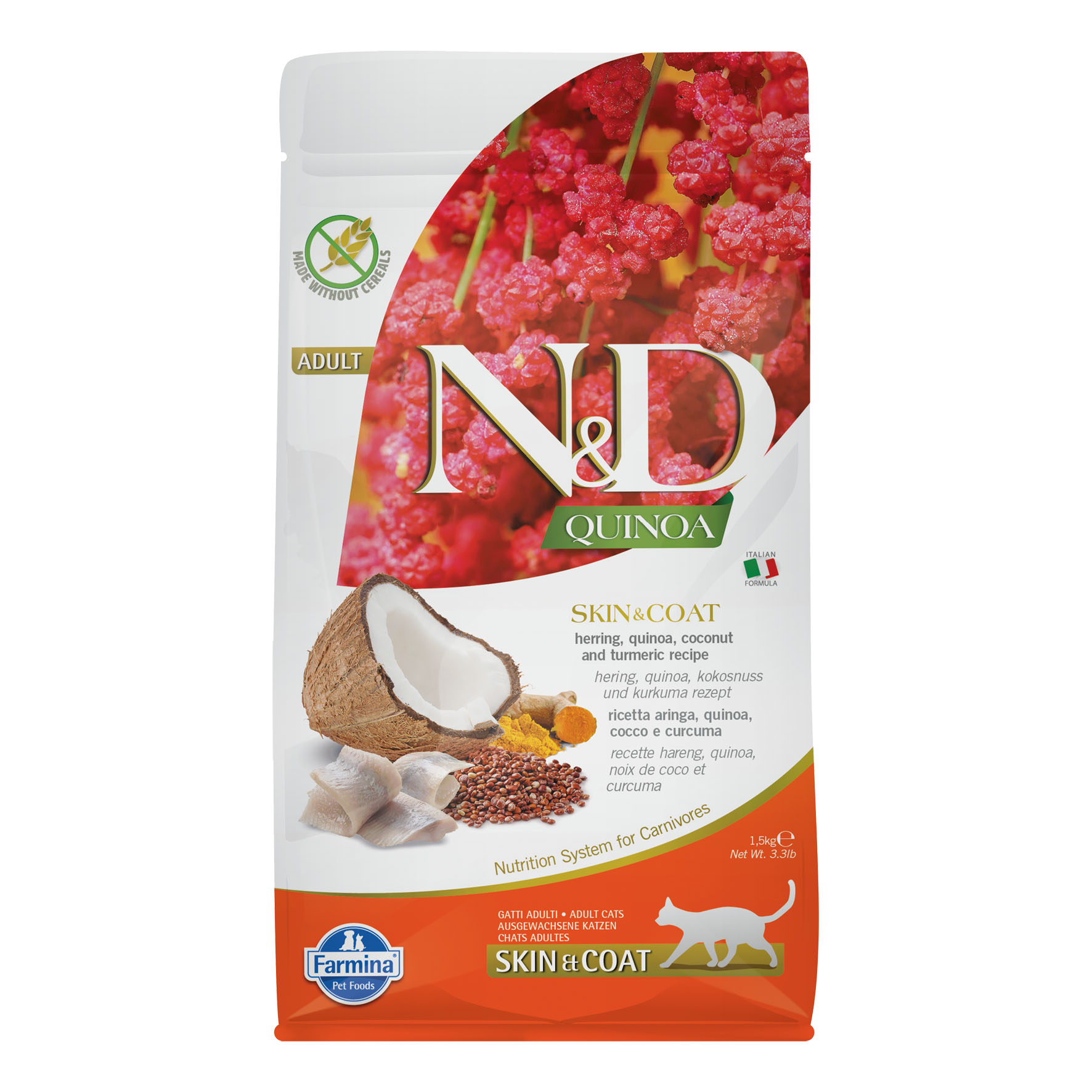 Farmina Cat Quinoa Skin & Coat Hareng & Noix de coco ADULT