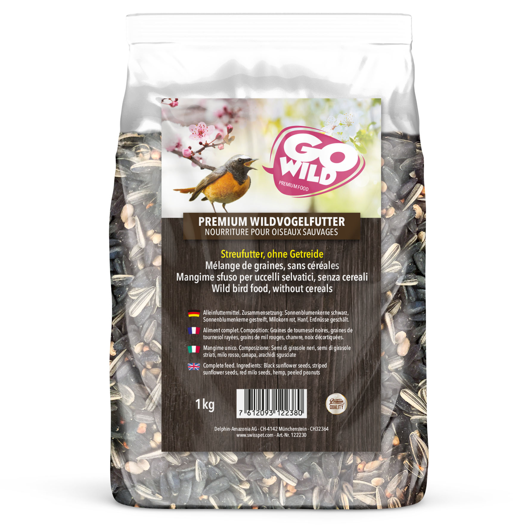 GoWild cibo per uccelli selvatici da spargere 1 kg
