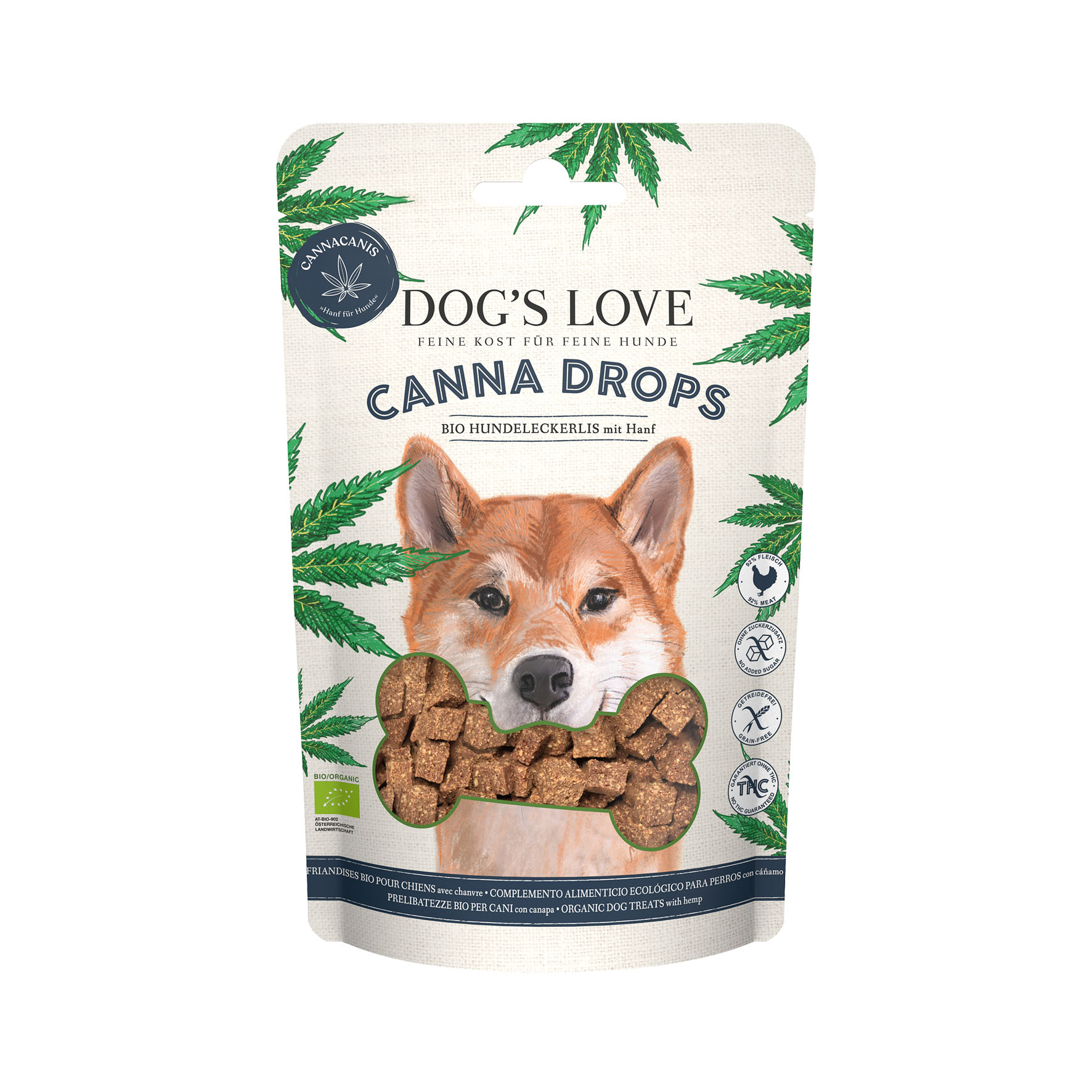 DOG'S LOVE 100% Bio Canna Drops mit Geflügel, 150g