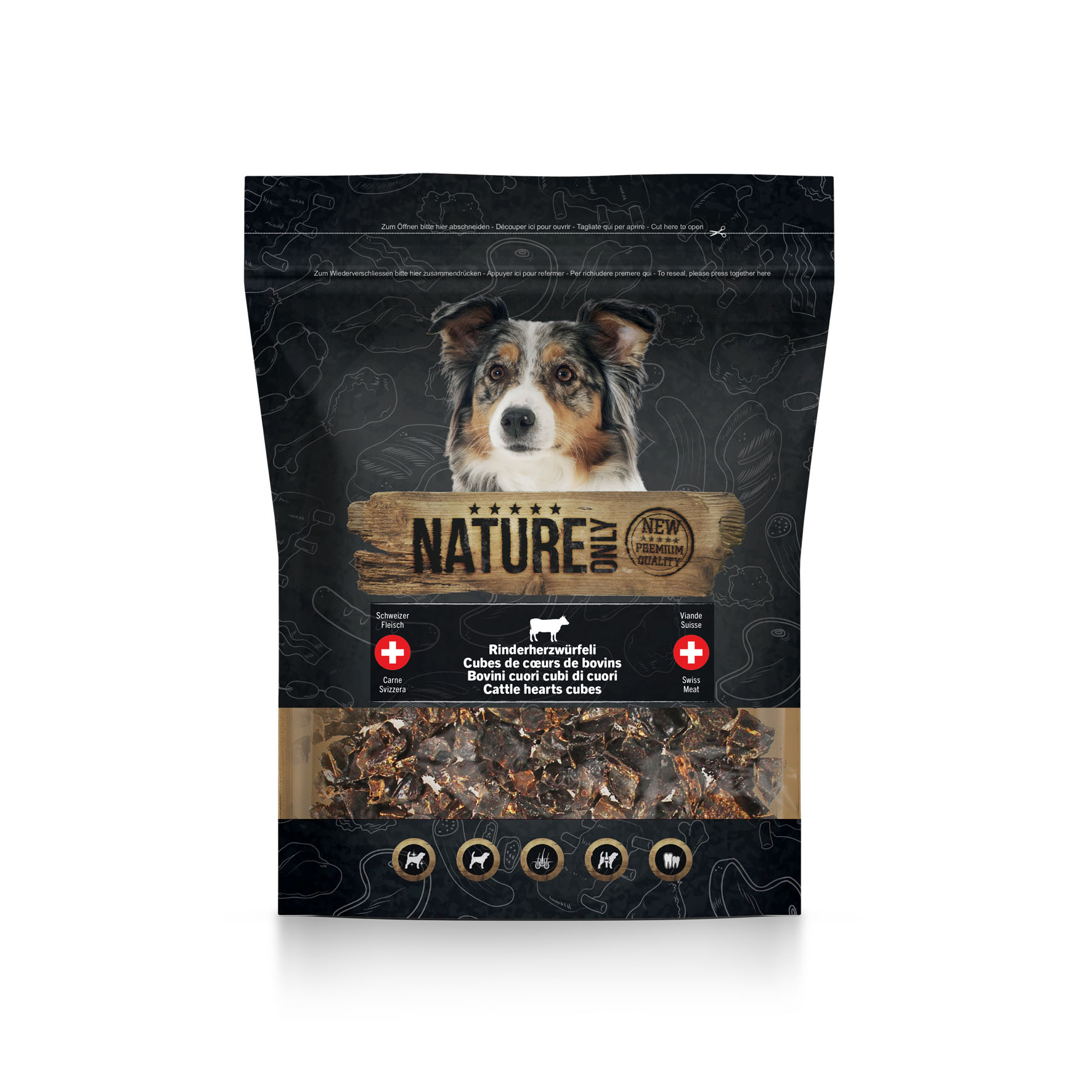 Nature Only Cubes de coeurs de boeuf – viande suisse, 380g